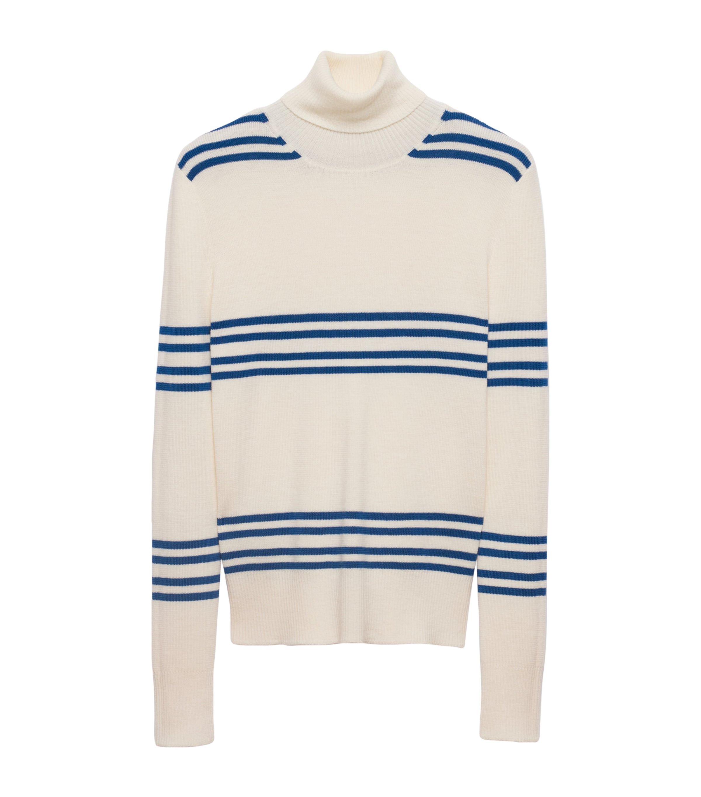 Prada Womens Wool Stripe Rollneck Sweater