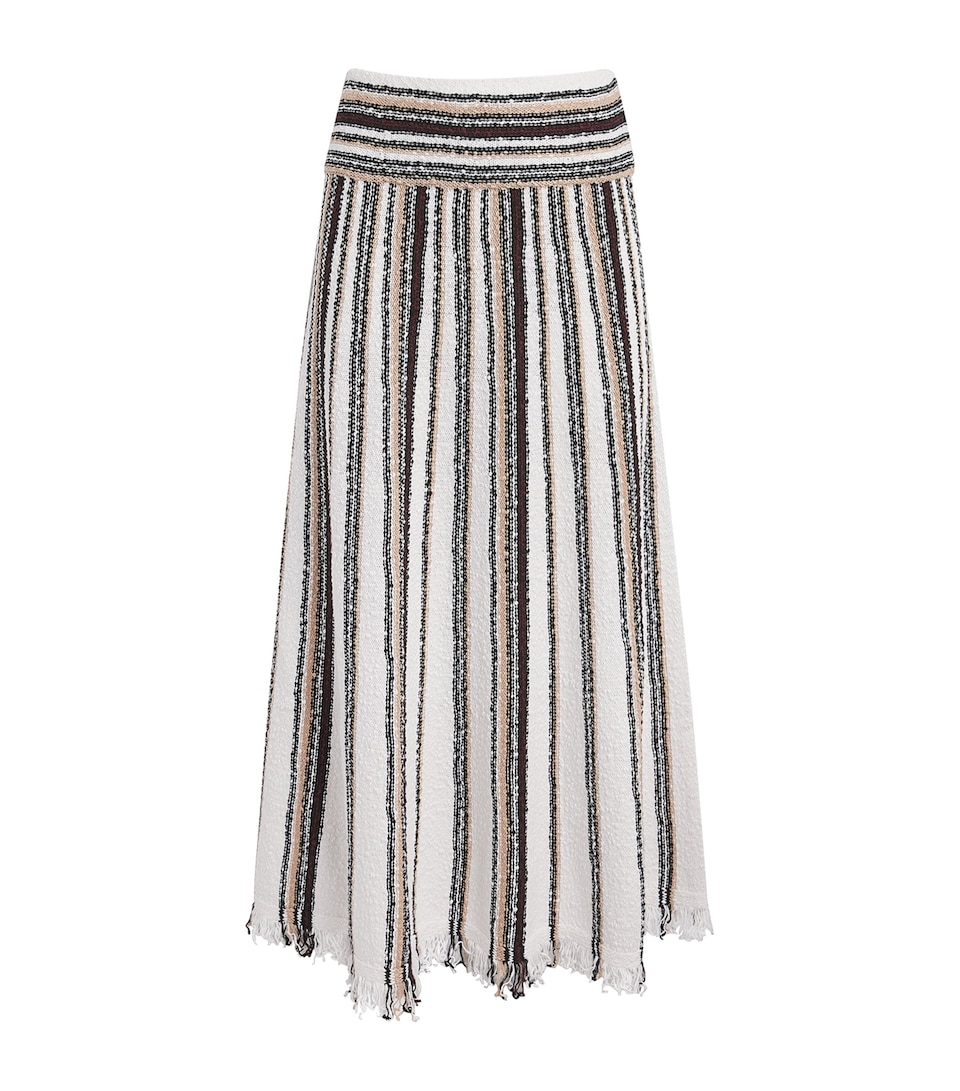 ME+EM Womens Stretch-Cotton Bouclé Maxi Skirt Cream Multi