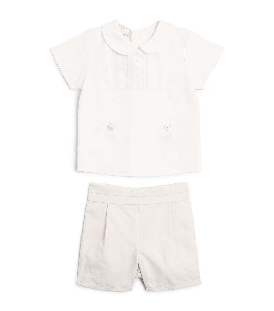 Cotton-Linen Blouse and Shorts Set (1-24 Months)