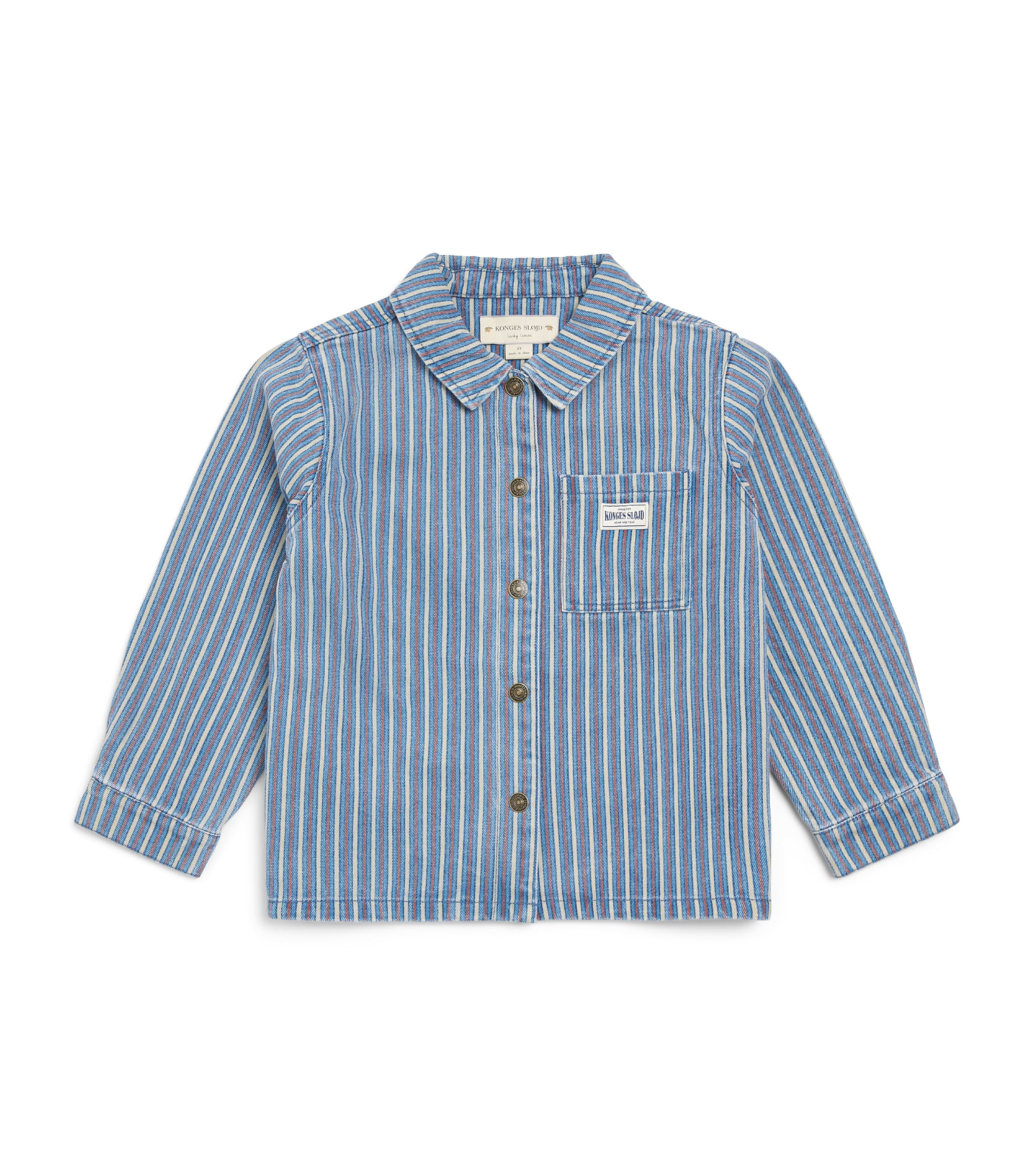 KONGES SLOJD Stripe Magot Denim Shirt (9 Months-10 Years) Bleu