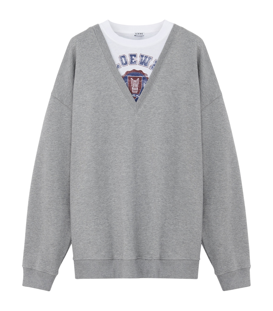 Layered Logo-Print Sweatshirt