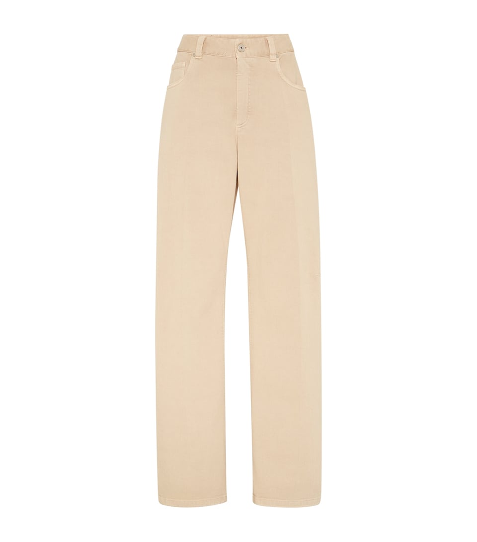 Garment-Dyed Wide-Leg Jeans