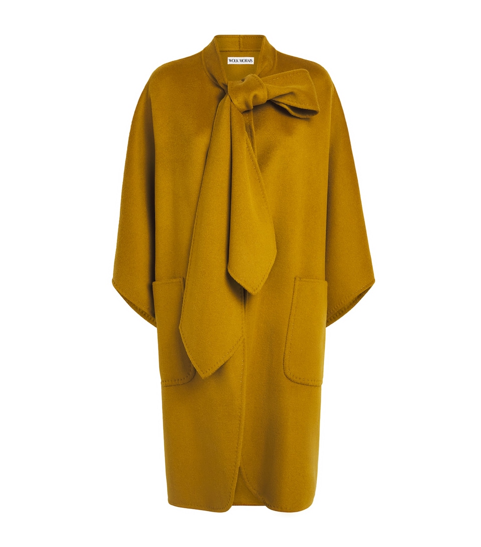 Wolk Morais Womens Cashmere Belleville Trench Coat Chartreuse