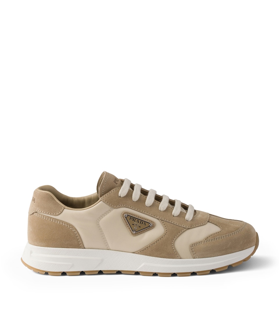 Prada Re-Nylon and Suede Prax 2.0 Sneakers Neutral