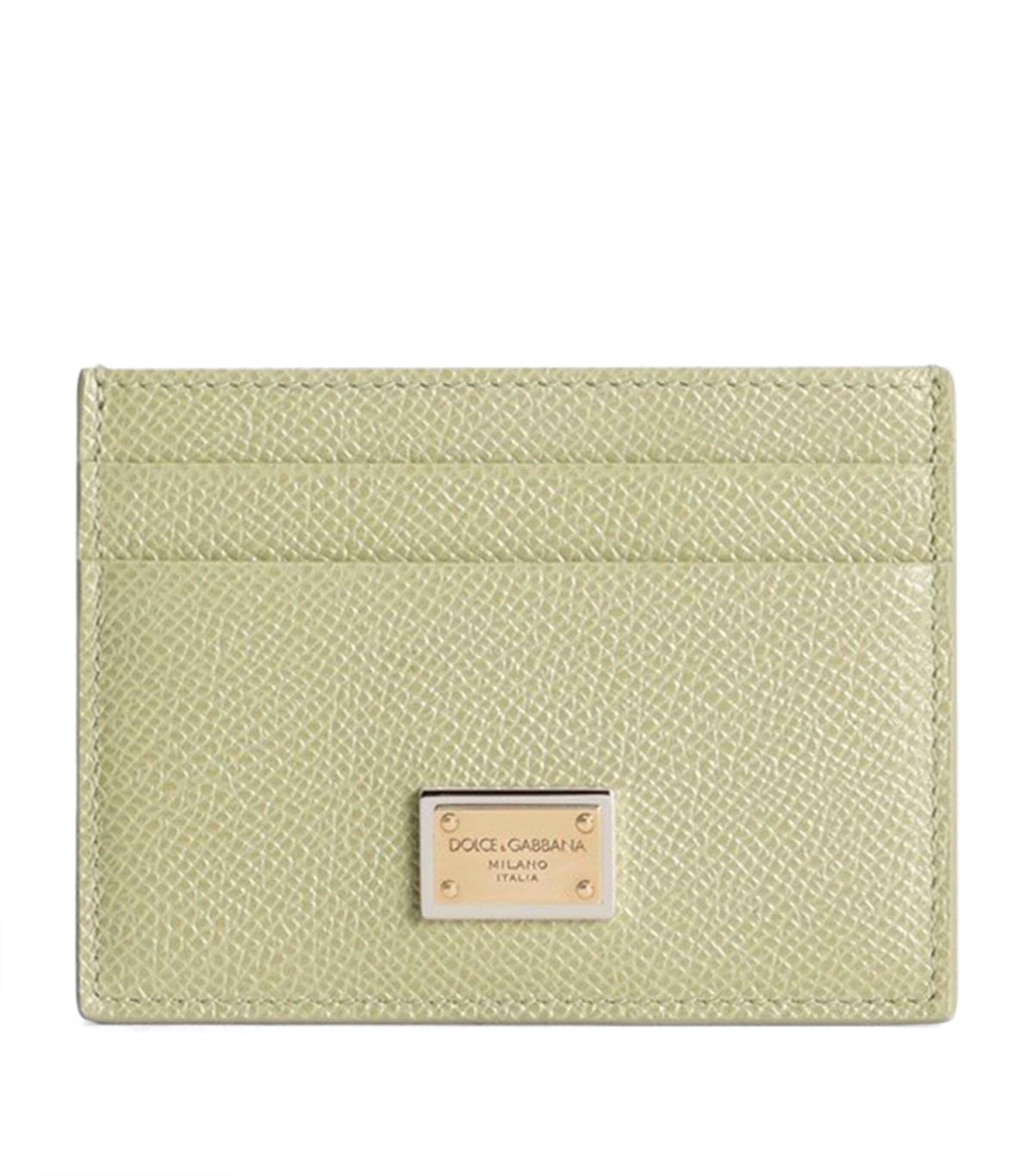 Dolce&Gabbana Leather Dauphine Card Holder Sage Gree