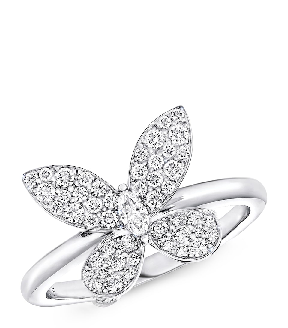 White Gold and Diamond Butterfly Ring