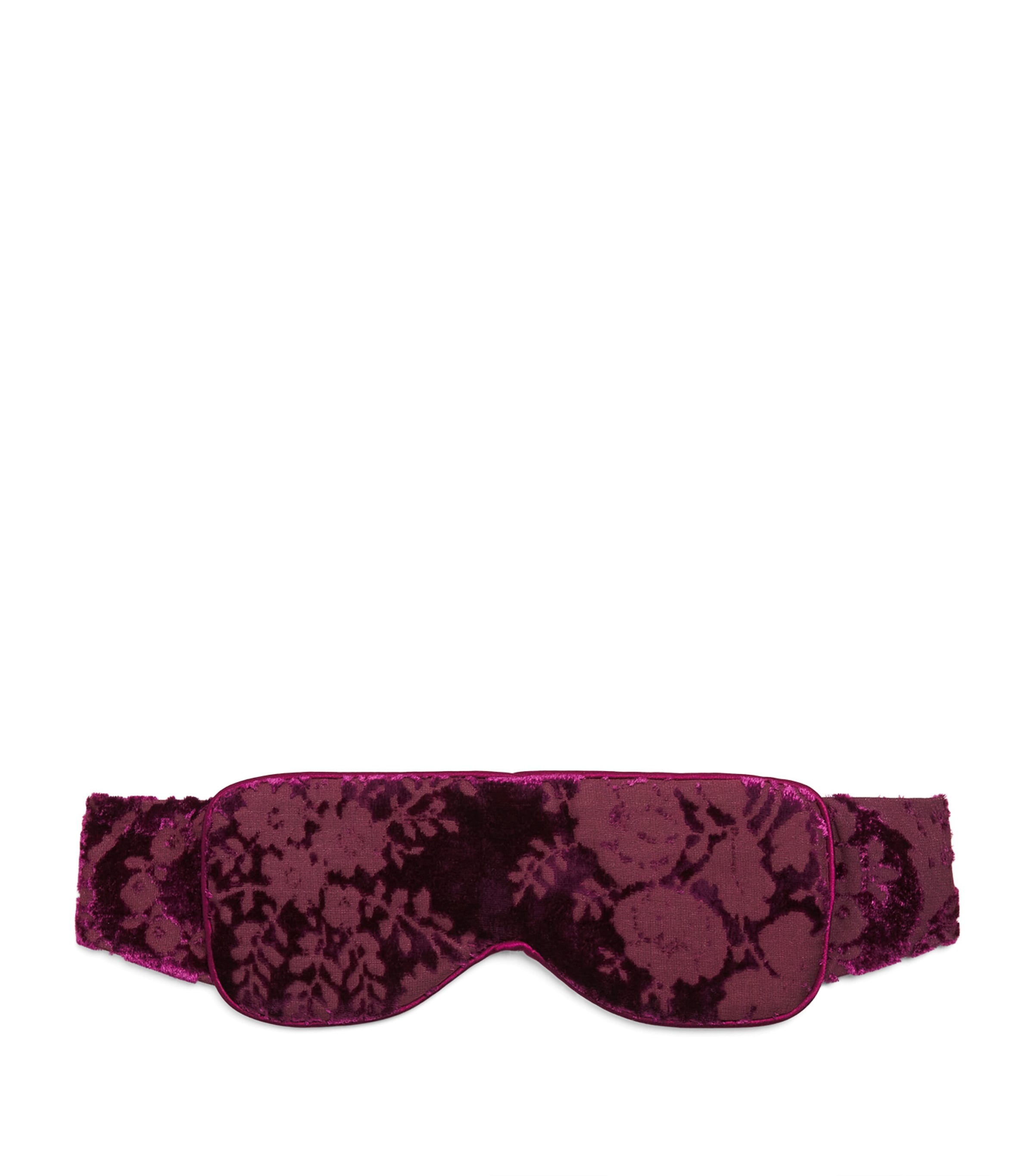 Daniel Hanson Womens Velvet Jacquard Eye Mask Bilberry