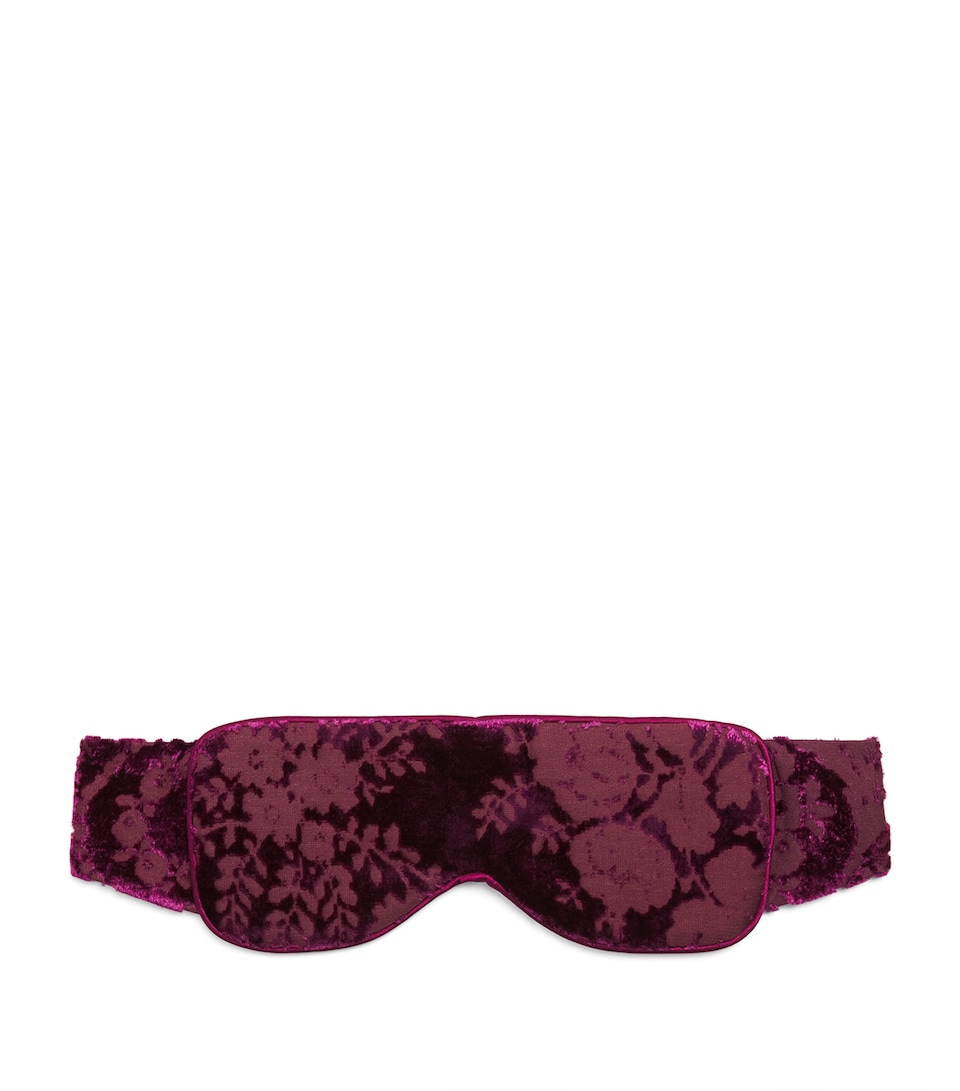 Daniel Hanson Womens Velvet Jacquard Eye Mask Bilberry