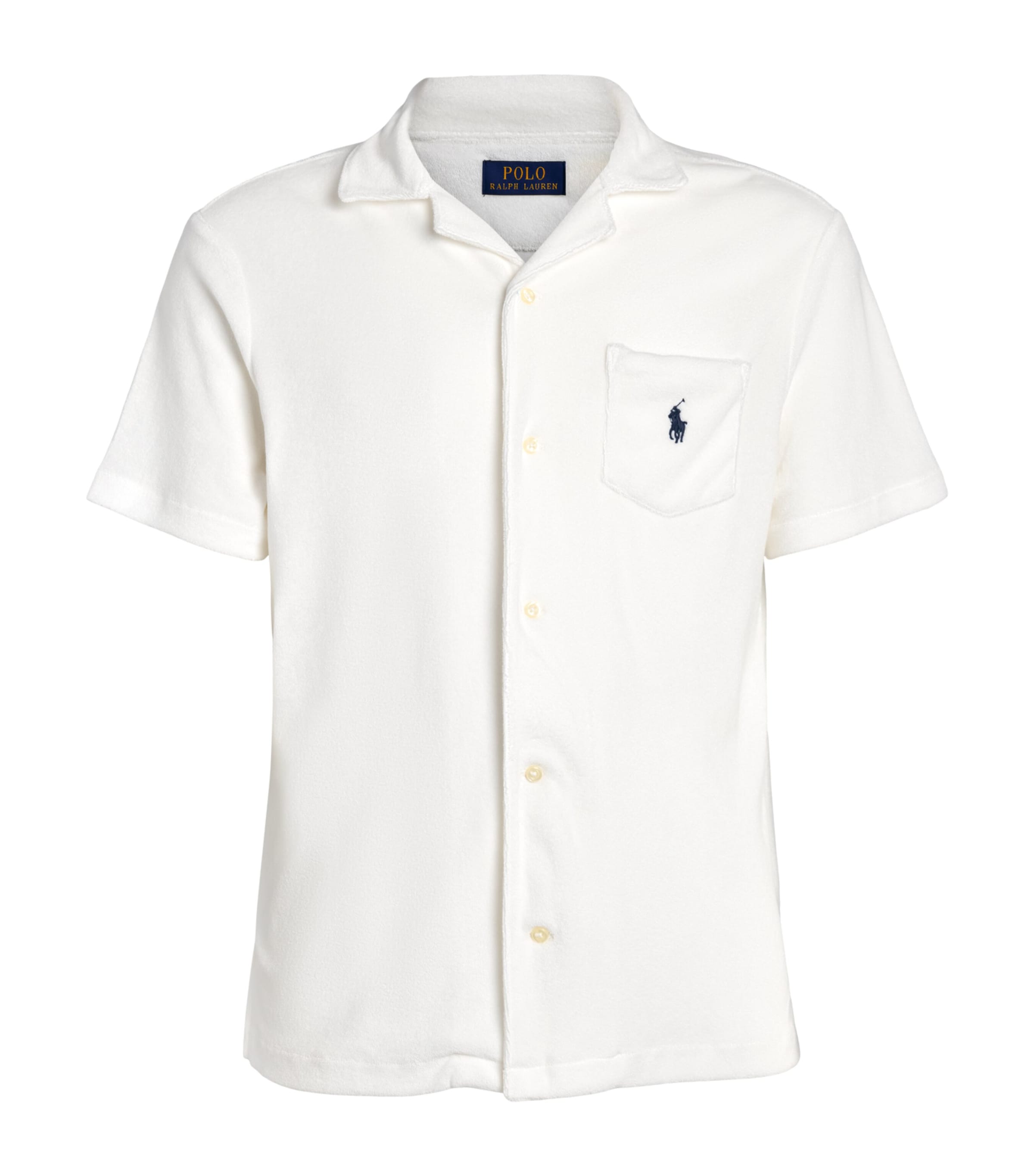 Polo Ralph Lauren Mens Cotton Terry Short-Sleeve Shirt White