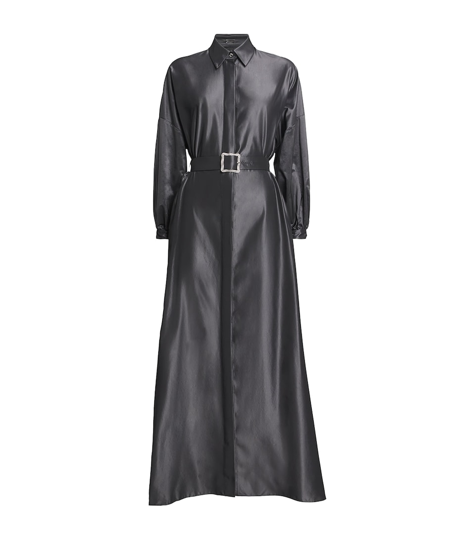 Belted Maxi Shirt Dress