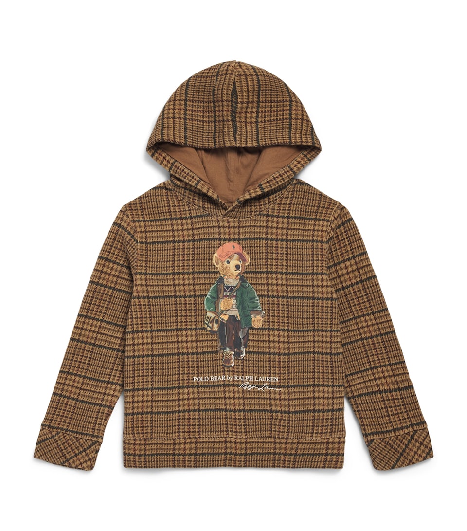 Ralph Lauren Kids Check Polo Bear Hoodie (2-7 Years) Glenview Tweed