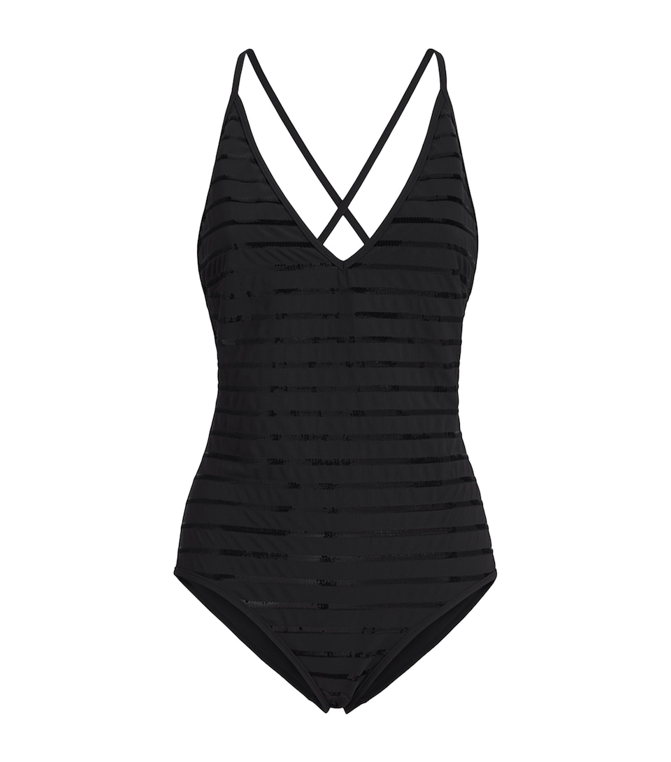Brunello Cucinelli Womens Dazzling Stripe Swimsuit