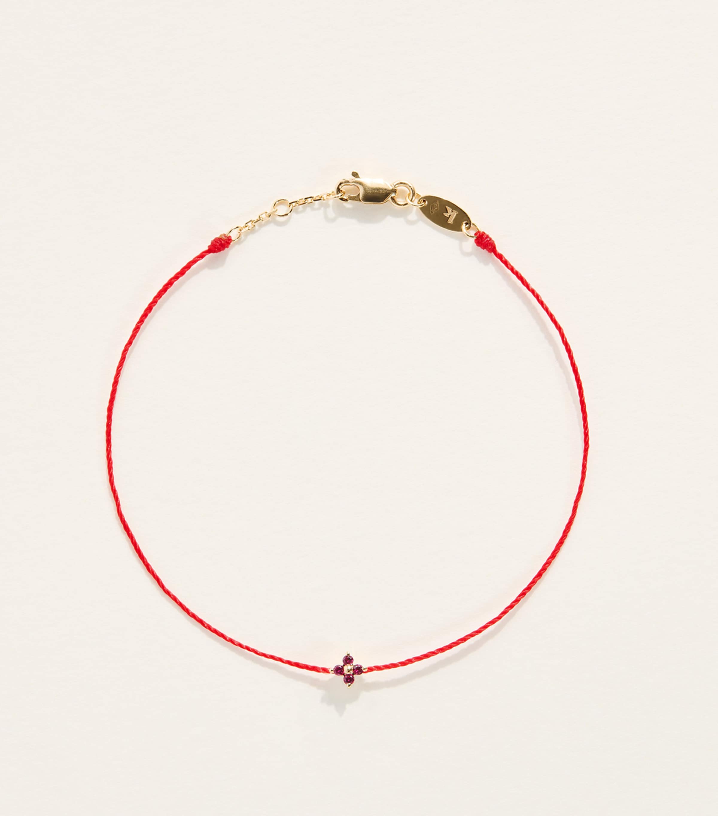 Redline Yellow Gold and Ruby Shiny Rubis Bracelet Red