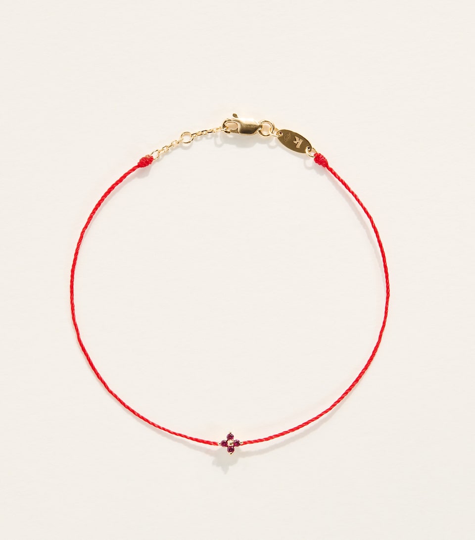 Redline Yellow Gold and Ruby Shiny Rubis Bracelet Red