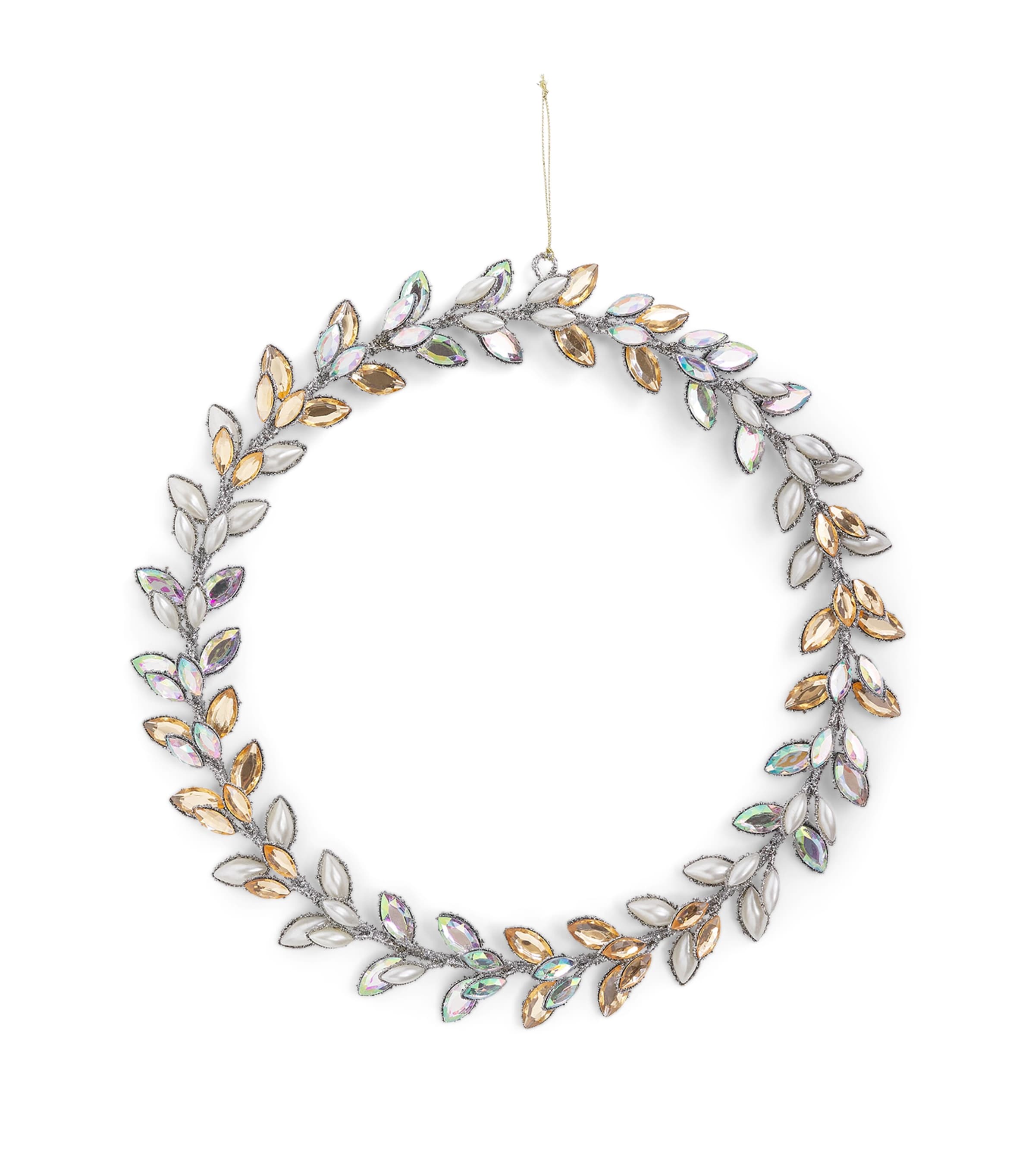 Harrods Embellished Wreath (32cm) Silver