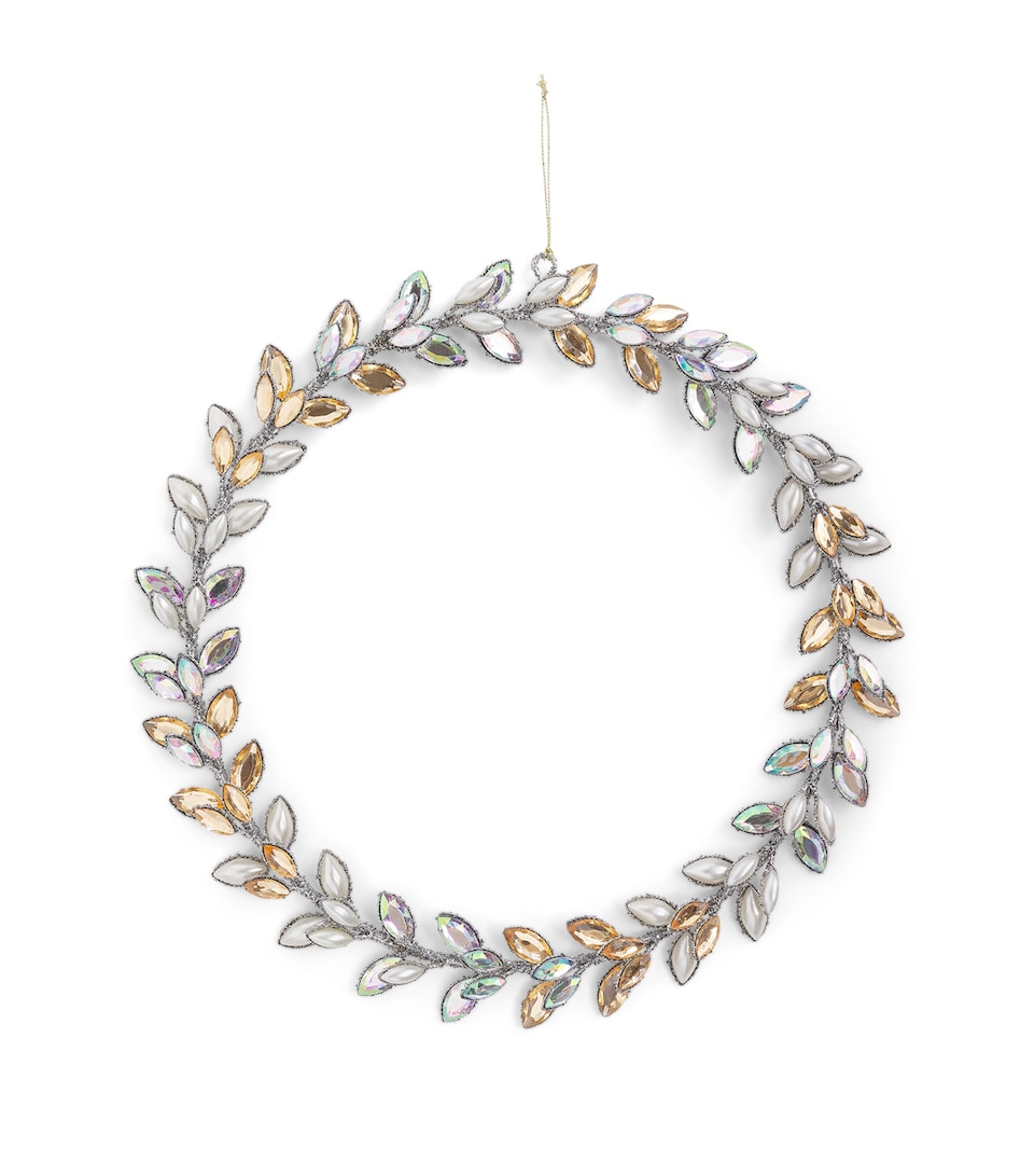 Harrods Embellished Wreath (32cm) Silver