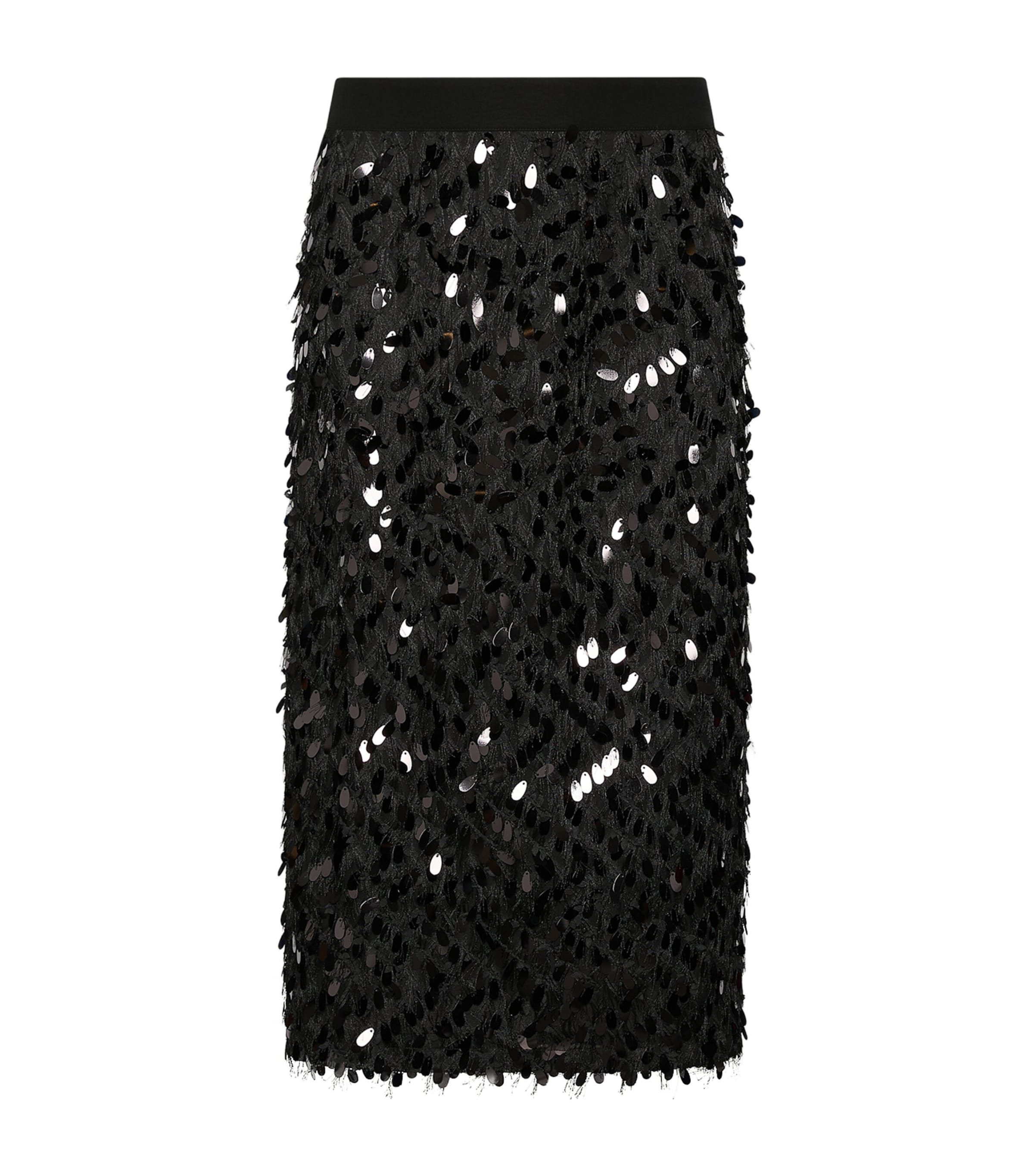 Marella Womens Sequin-Embellished Midi Skirt Black