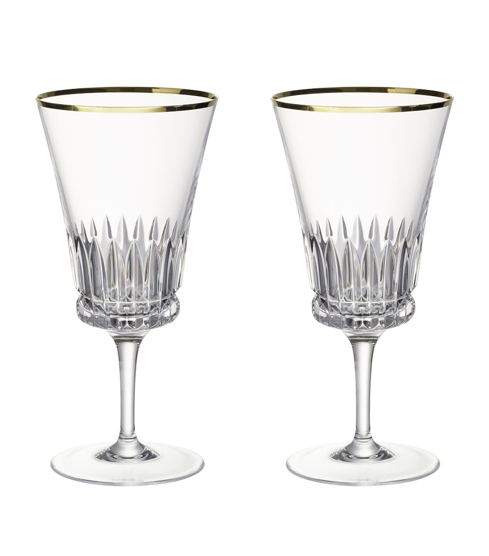 Set of 2 Grand Royal Gold Water Goblets (390ml)