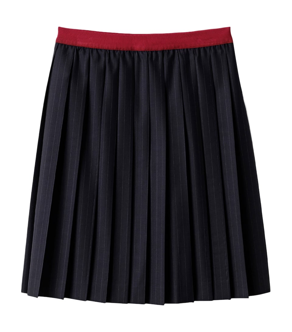 Wool Pleated Midi Skirt