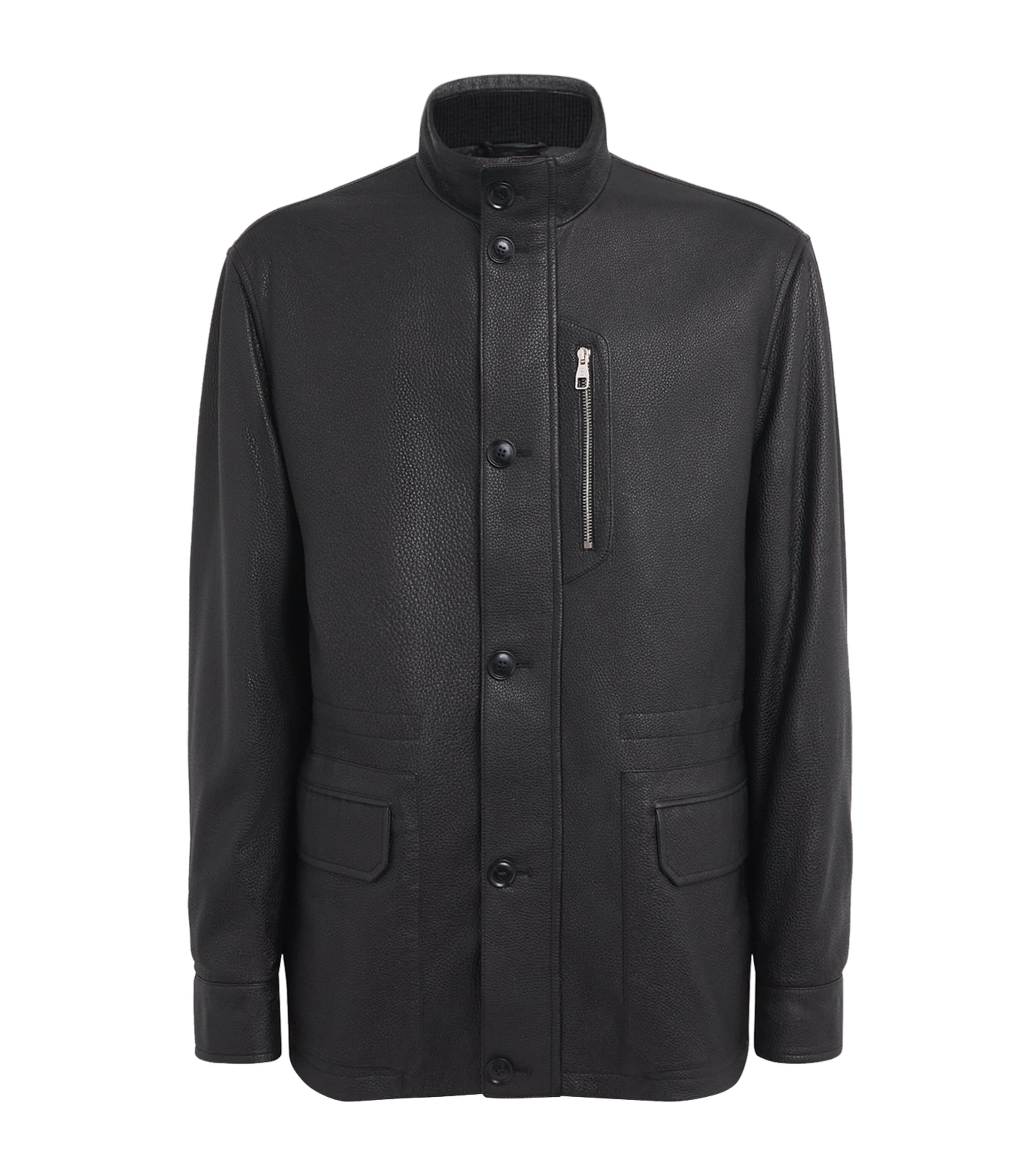 Brett Johnson Mens Deerskin Field Jacket Noir