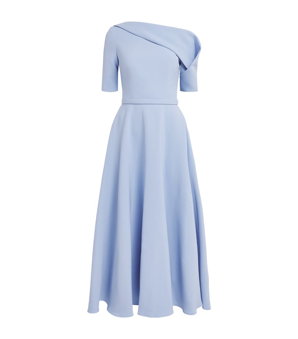 Safiyaa Womens Asymmetric Melinda Midi Dress Soft Sky
