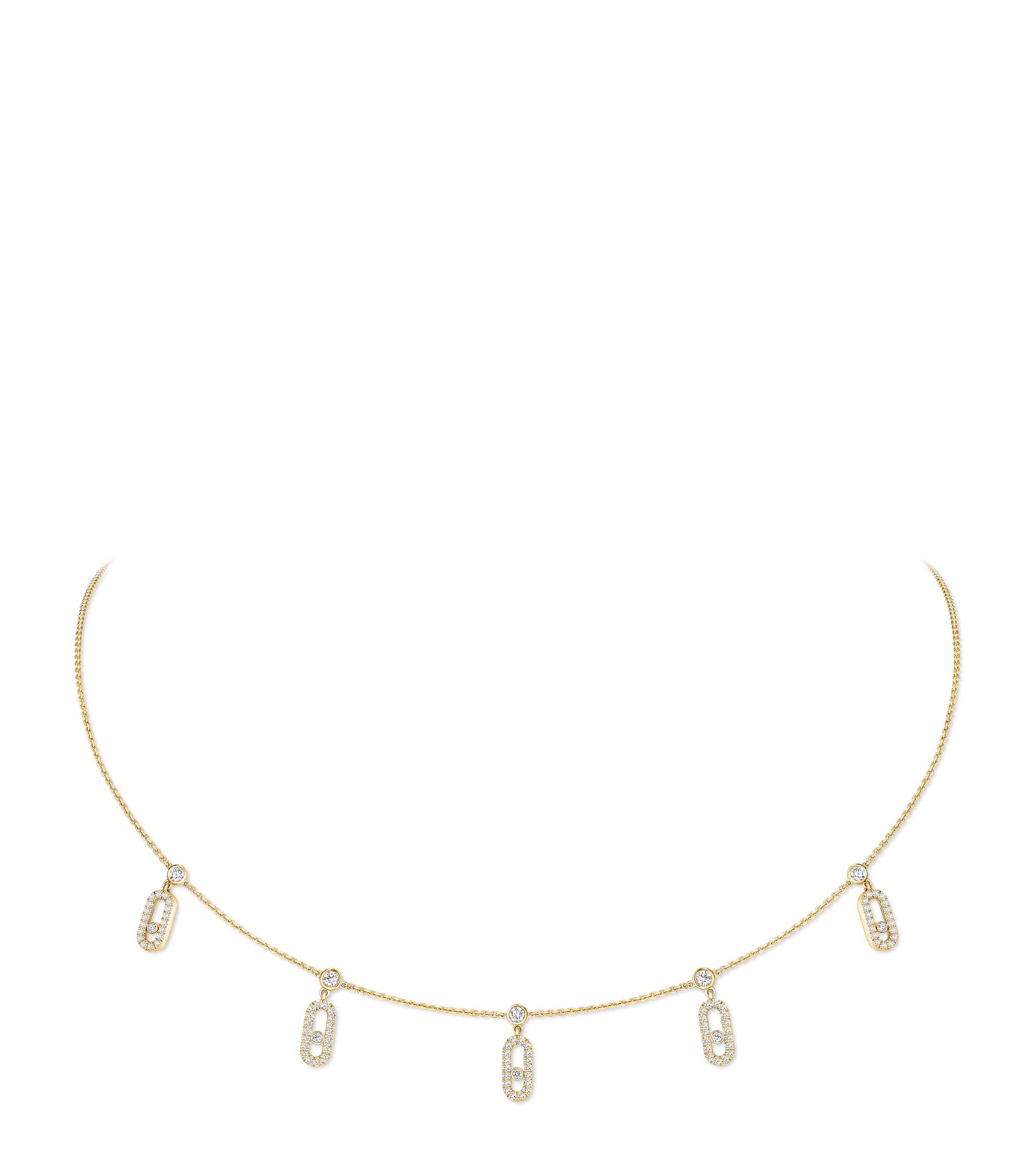 Move Uno Yellow Gold and Diamond Pavé Necklace (0.61ct)