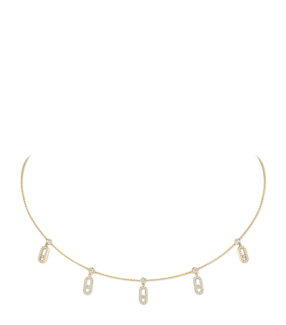 Move Uno Yellow Gold and Diamond Pavé Necklace (0.61ct)