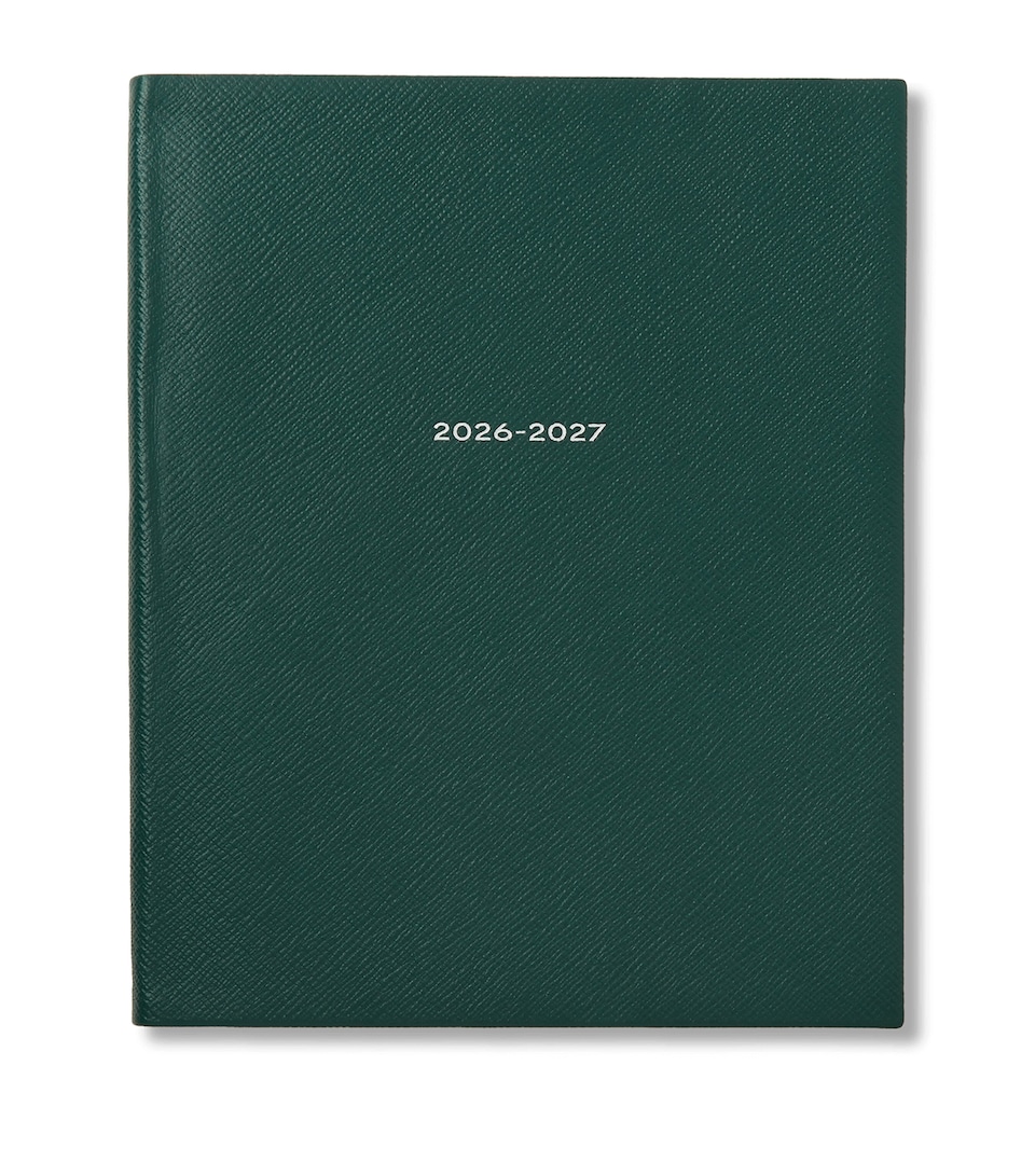 Smythson Leather Portobello Weekly Diary 2026-2027 F Green