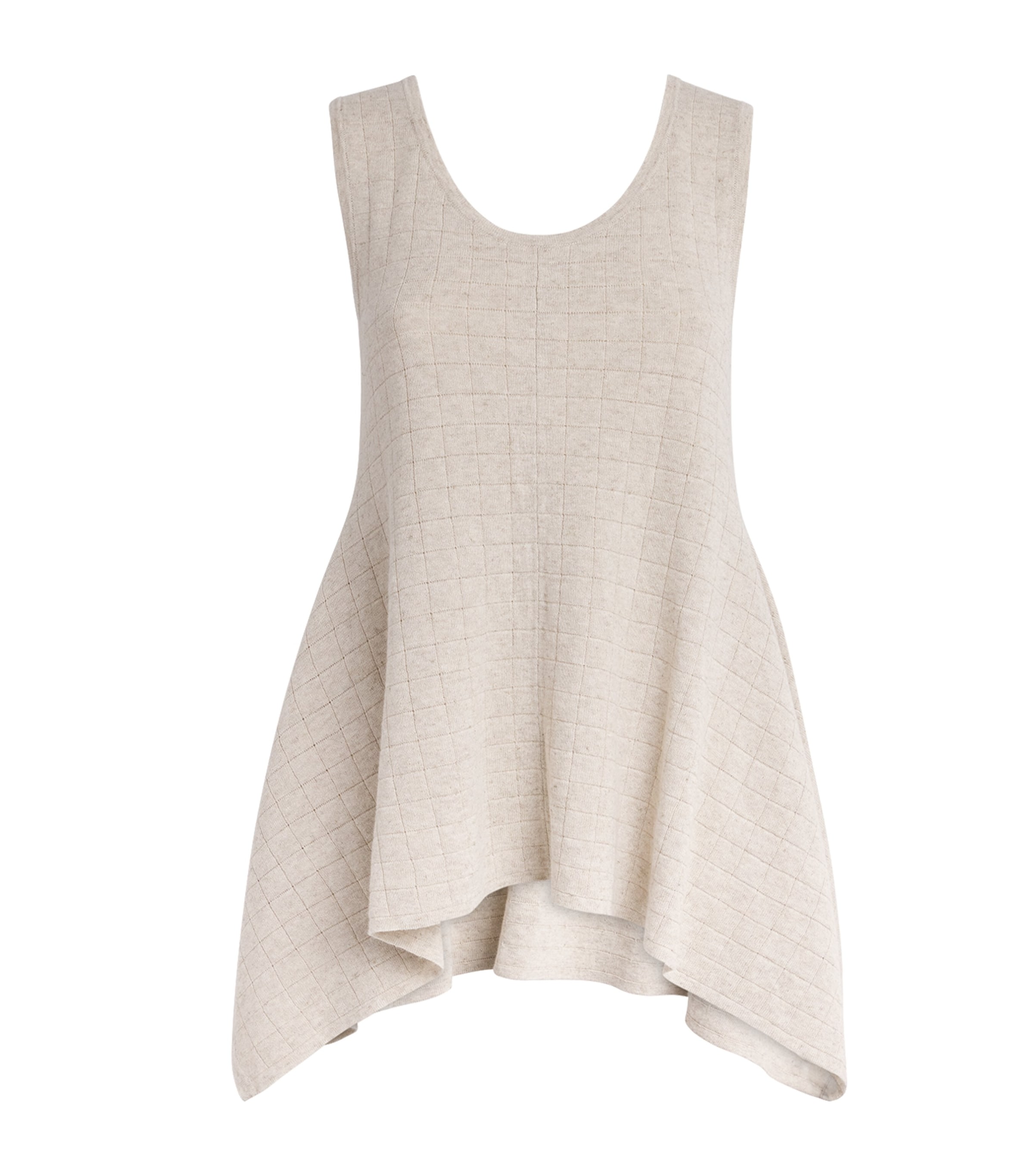 Lauren Manoogian Womens Cotton-Linen Flared-Hem Tank Top Flax