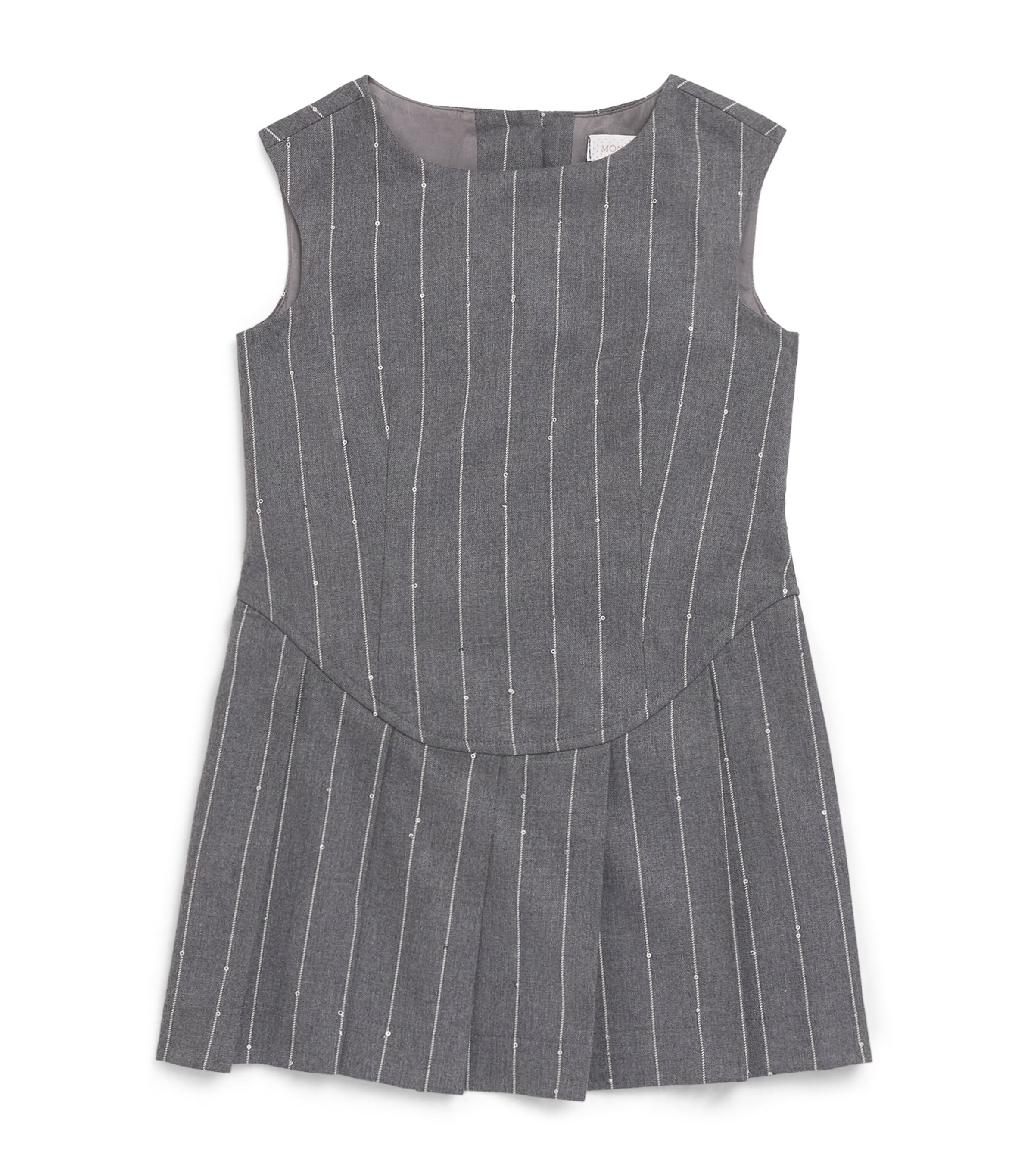 Monnalisa Pinstripe Levantina Dress (4-14 Years) Grigio Medio