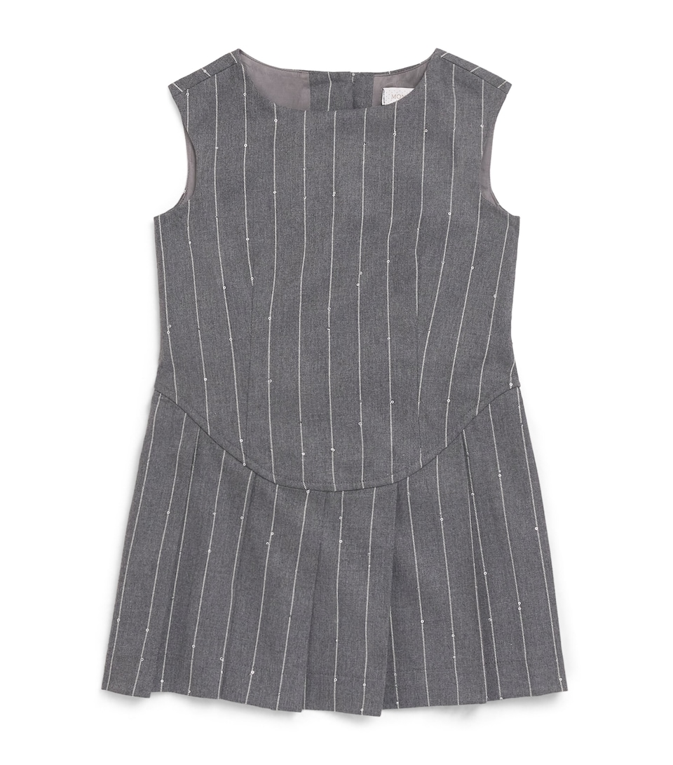 Monnalisa Pinstripe Levantina Dress (4-14 Years) Grigio Medio