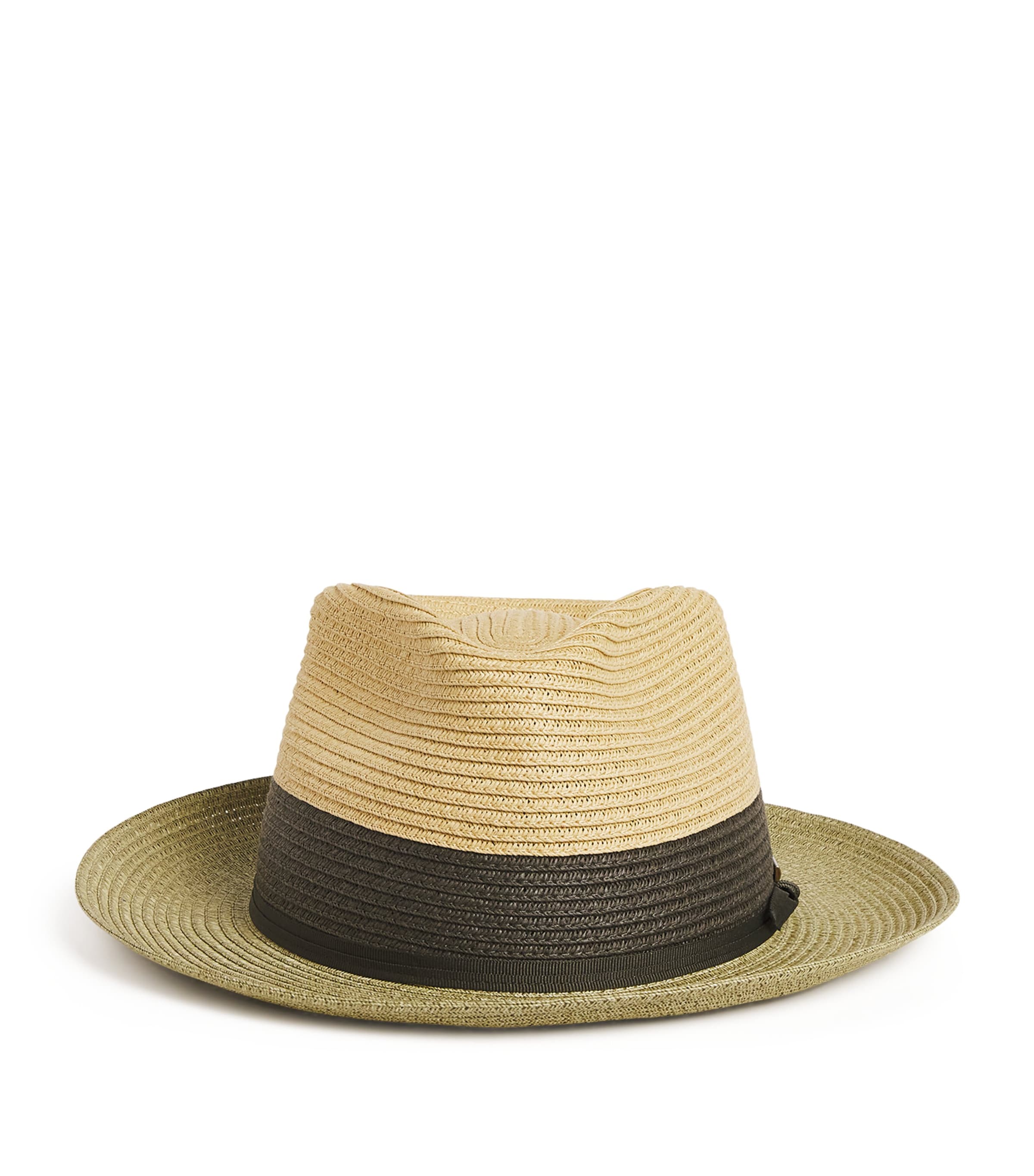 ストローハット BRUNELLO CUCINELLI Fedora straw BRUNELLO CUCINELLI Leather-trimmed bead-embellished straw