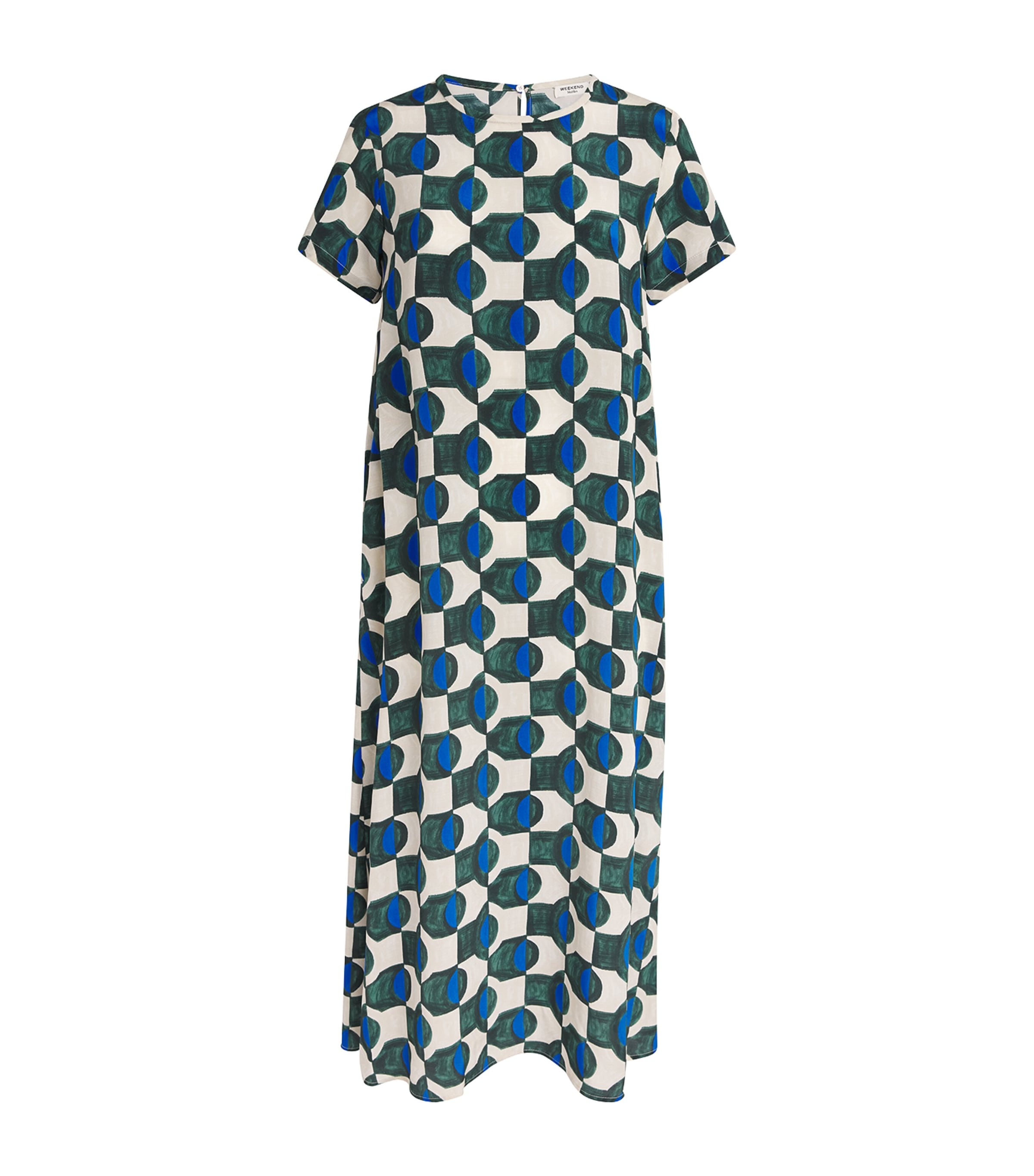 Weekend Max Mara Womens Silk Printed Midi Dress Green Gmetrc