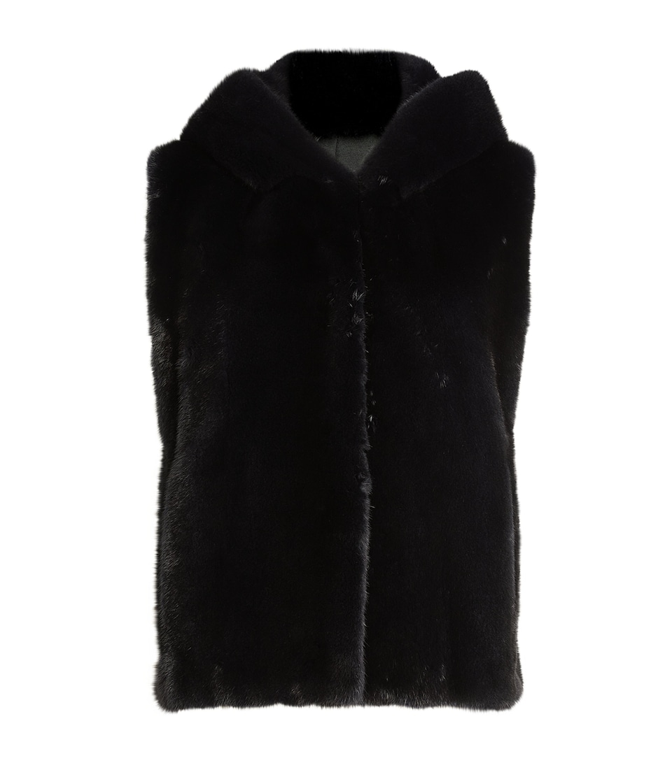 Mink Hooded Gilet