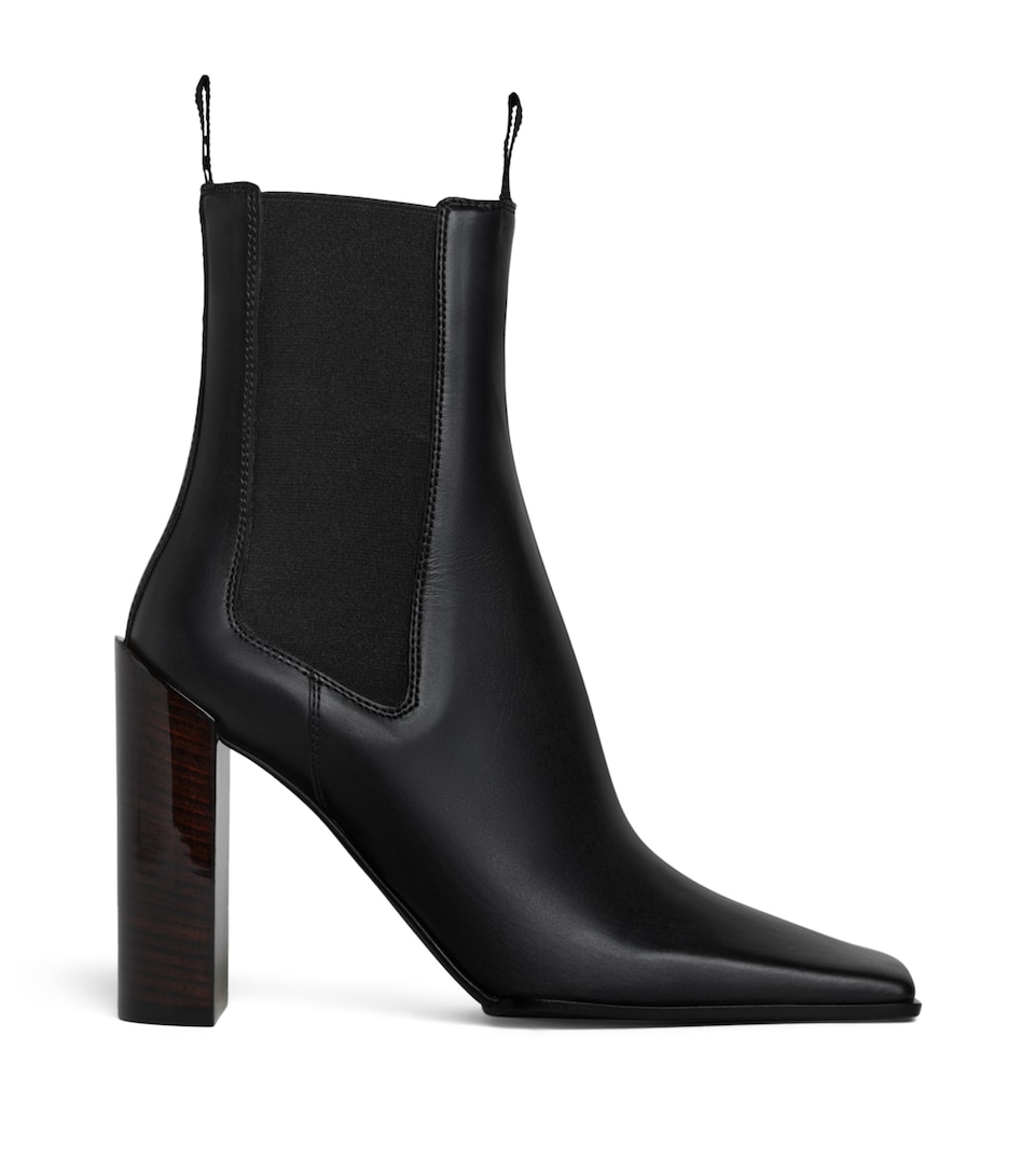 Alaïa Leather Heeled Chelsea Boots 90 Noir