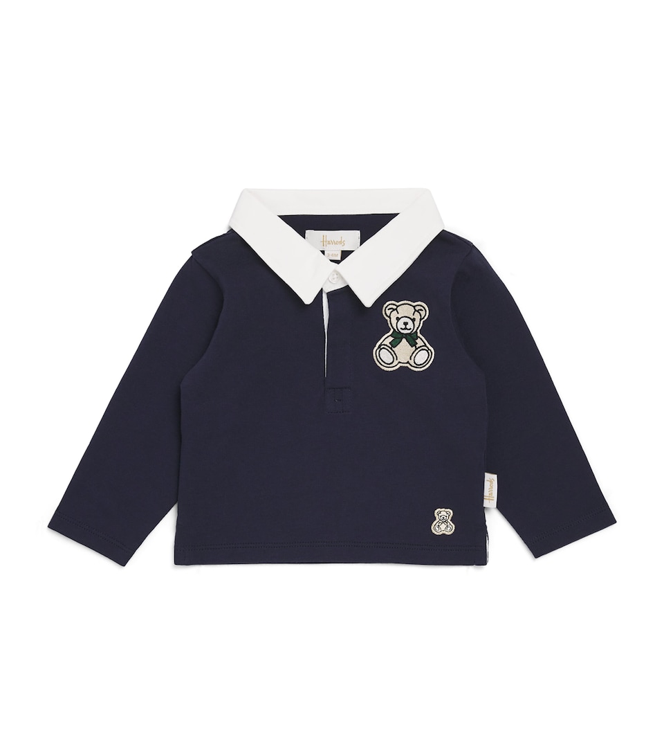 Harrods Cotton Rugby Polo Shirt (0-18 Months) Navy