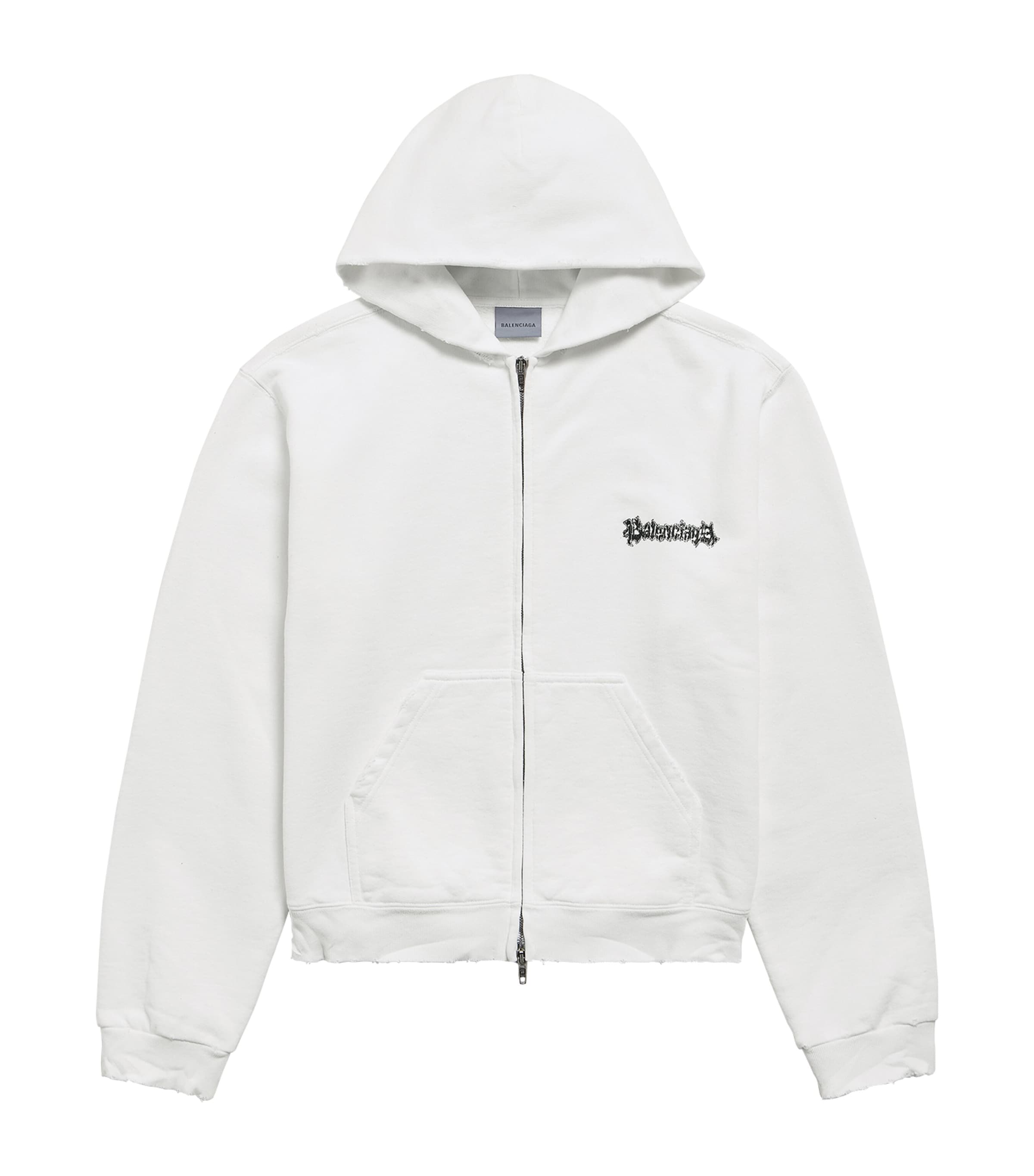 Balenciaga Womens Cotton Salon De Couture Zip-Up Hoodie