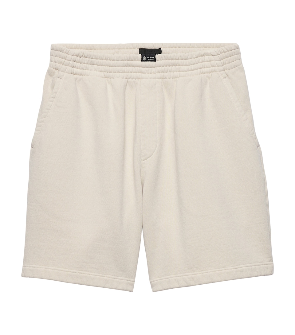 Prada Mens Cotton Bermuda Shorts Neutral