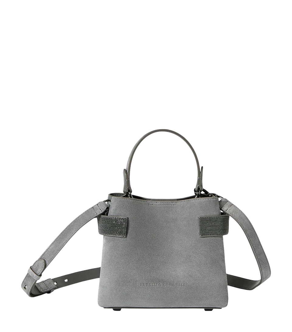 Brunello Cucinelli Small Suede Essence Top-Handle Bag