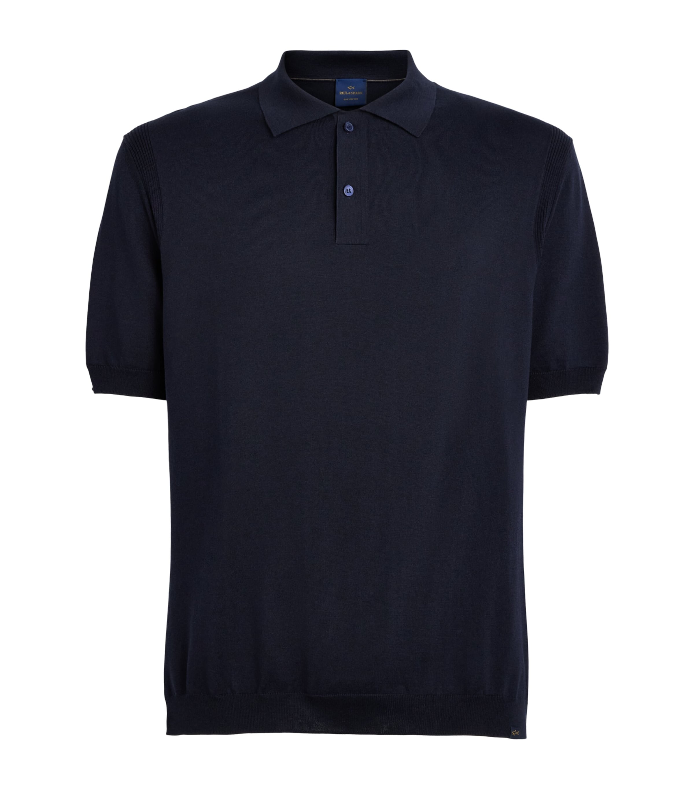Paul & Shark Mens Silk-Cotton Polo Shirt Blue