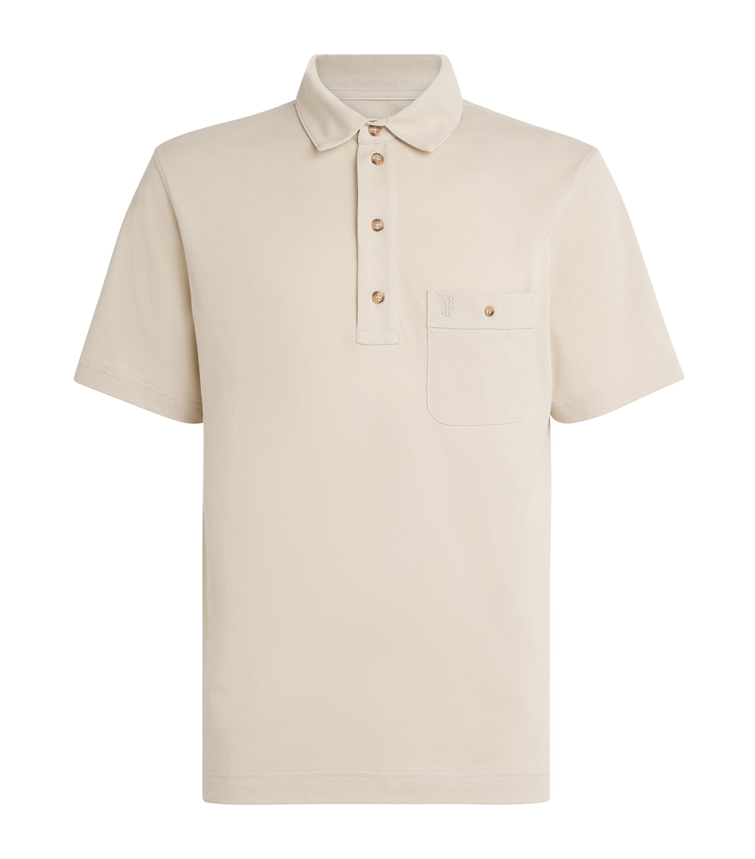 Purdey Mens Cotton Chest Pocket Polo Shirt Stn
