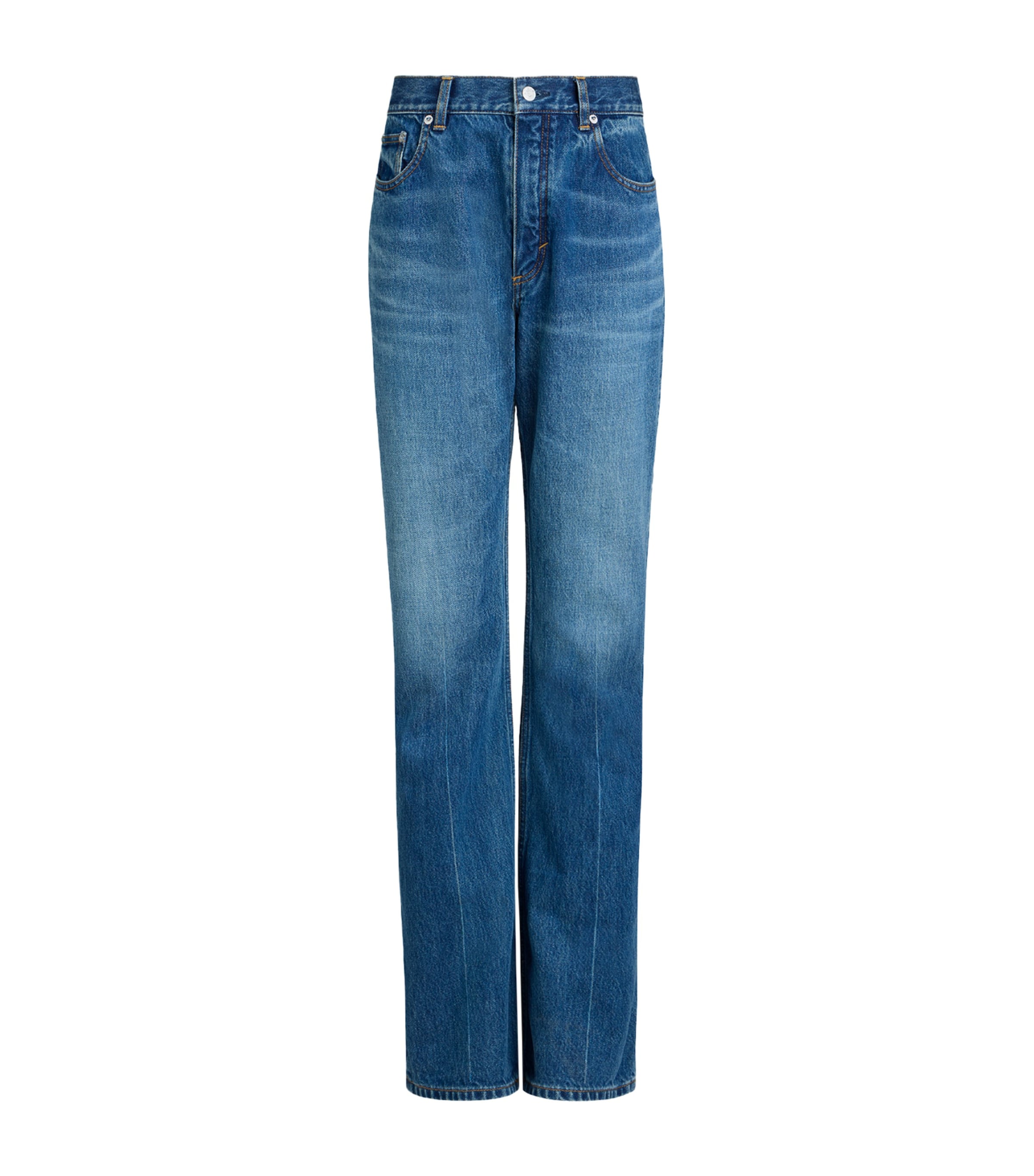 Alaïa Womens Skinny Bootcut Jeans Blue Stone