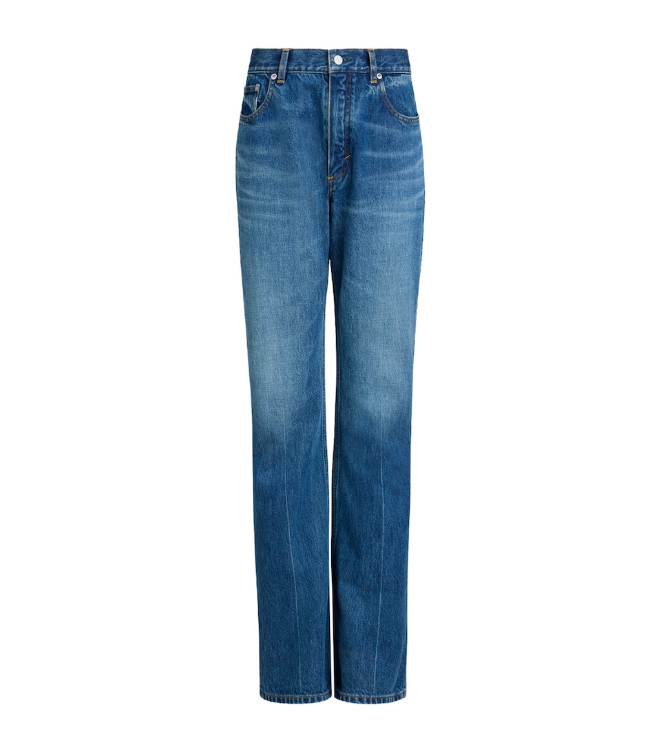 Alaïa Womens Skinny Bootcut Jeans Blue Stone