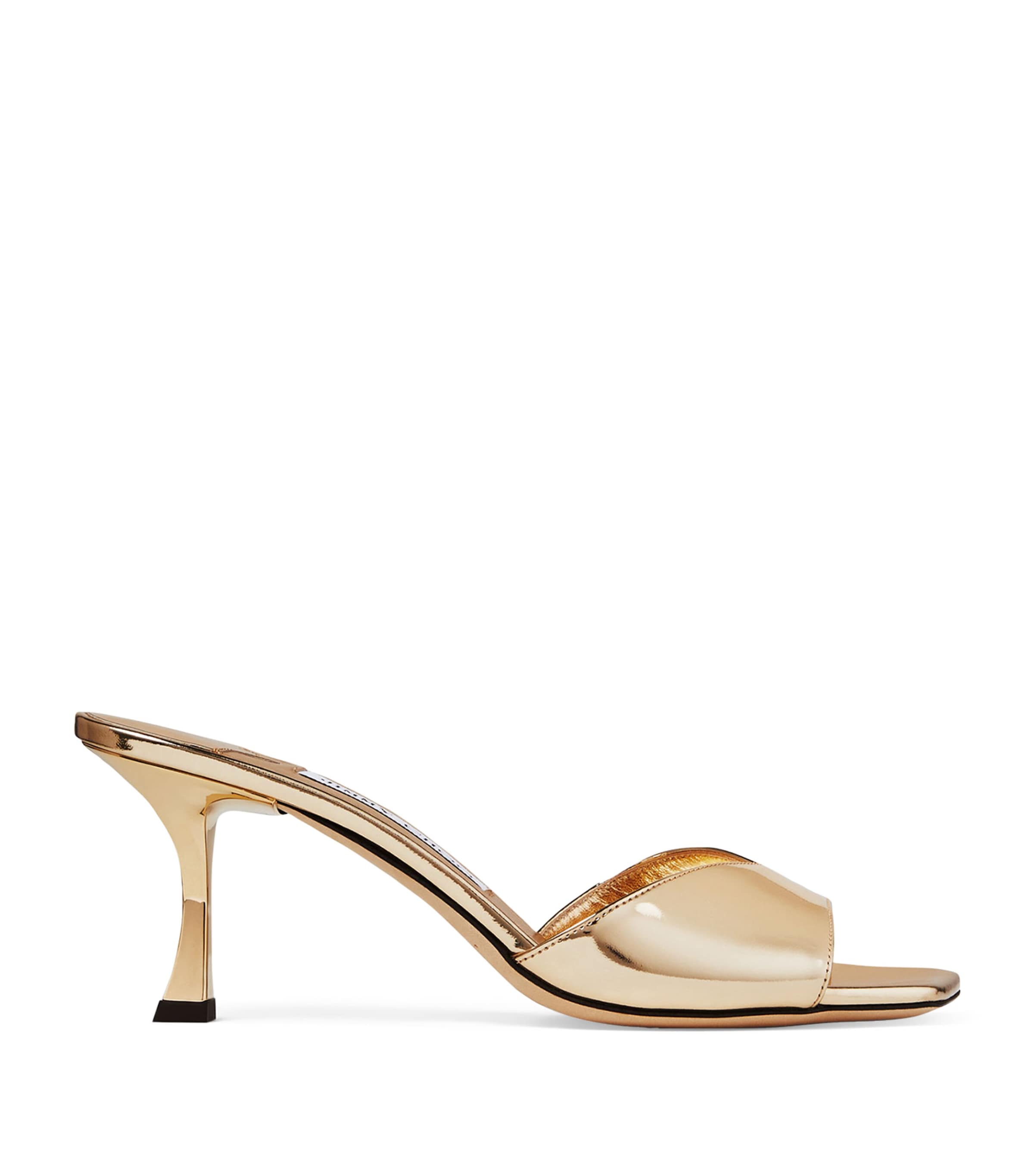 Jimmy Choo Skye 70 Metallic Leather Mules Gold