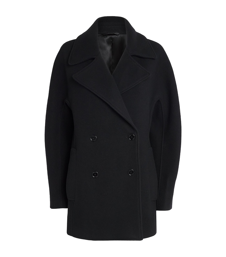 Toteme Womens Recycled Wool-Blend Peacoat Black