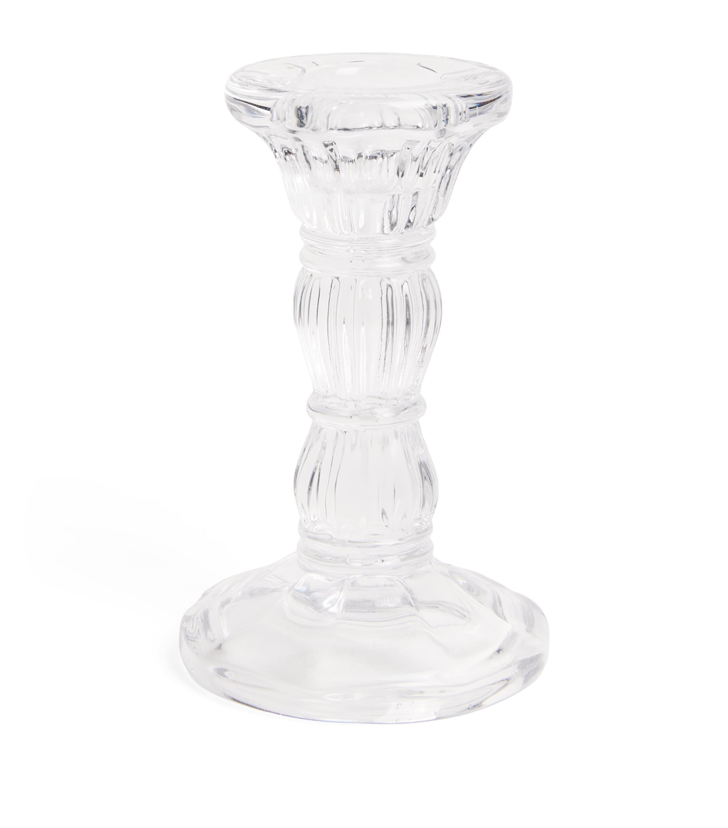 Harrods Glass Candlestick Holder Clear