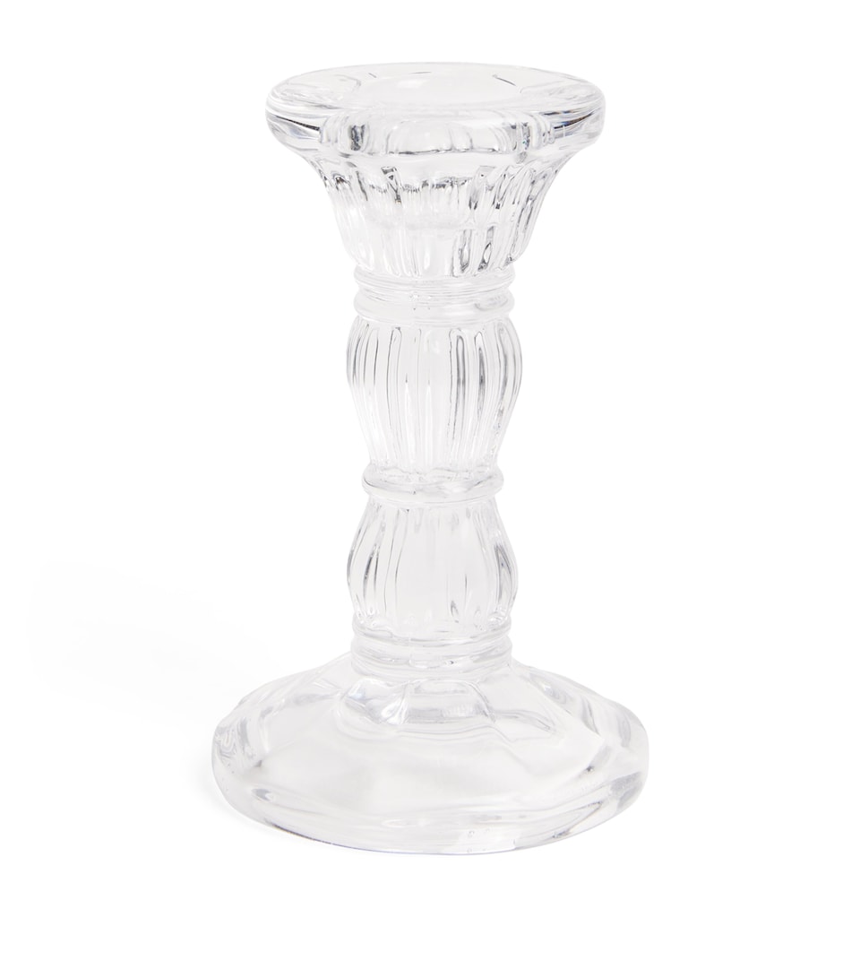 Harrods Glass Candlestick Holder Clear