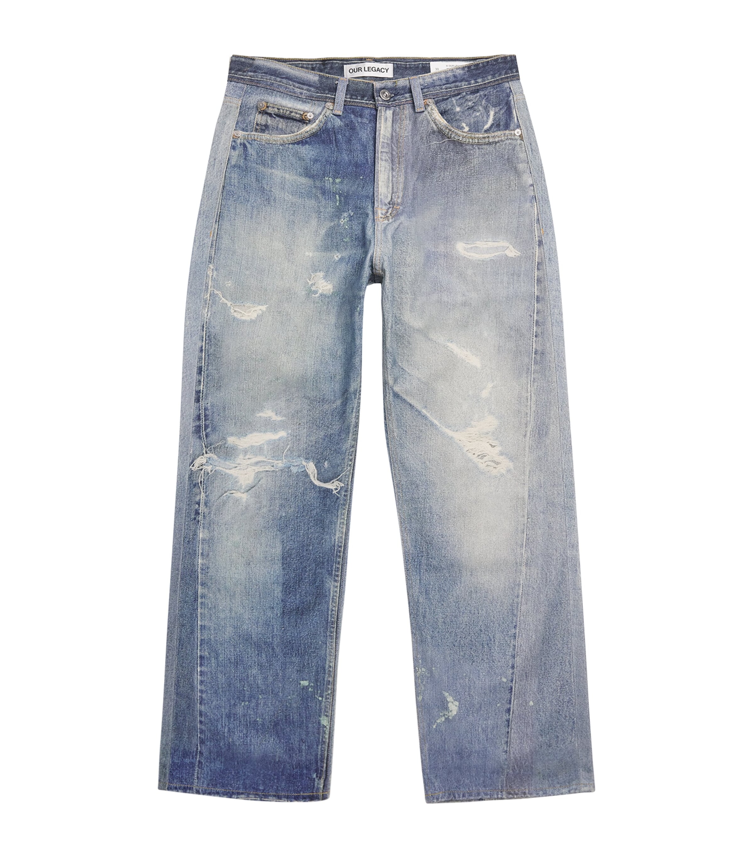 Our Legacy Mens Third Cut Jeans Digital Denim Print