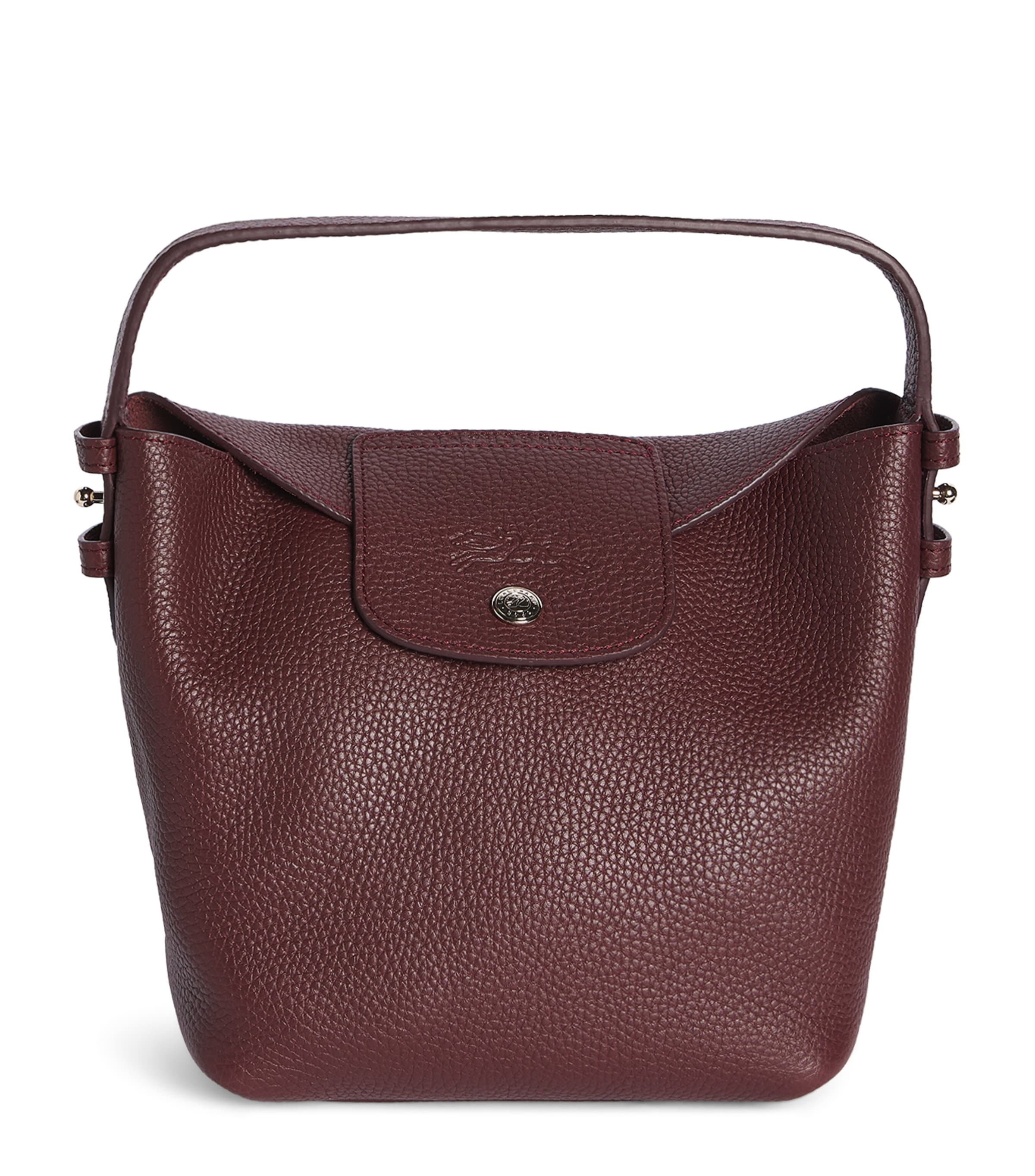 Longchamp Leather Le Cadance Bucket Bag Bordeaux