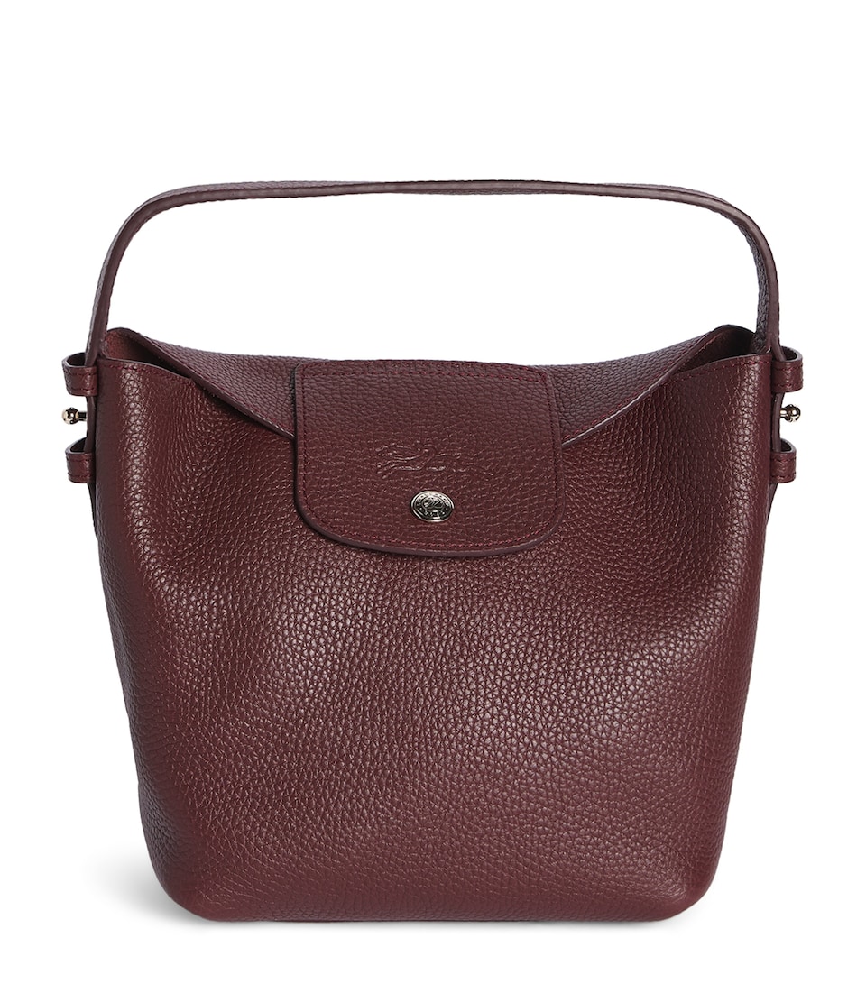 Longchamp Leather Le Cadance Bucket Bag Bordeaux